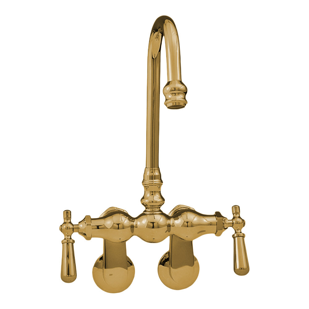 Tub Mount Gooseneck Faucet Lever Handles P0804 | Strom Living Satin Brass - Tub Fillers