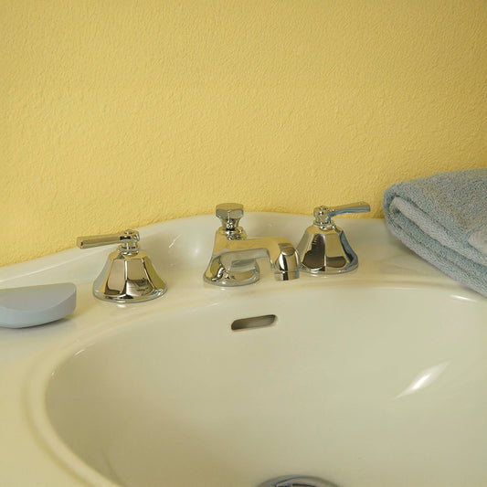 Strom Living Mississippi Sink Faucet with Lever Handles, Valves and Spout Extension