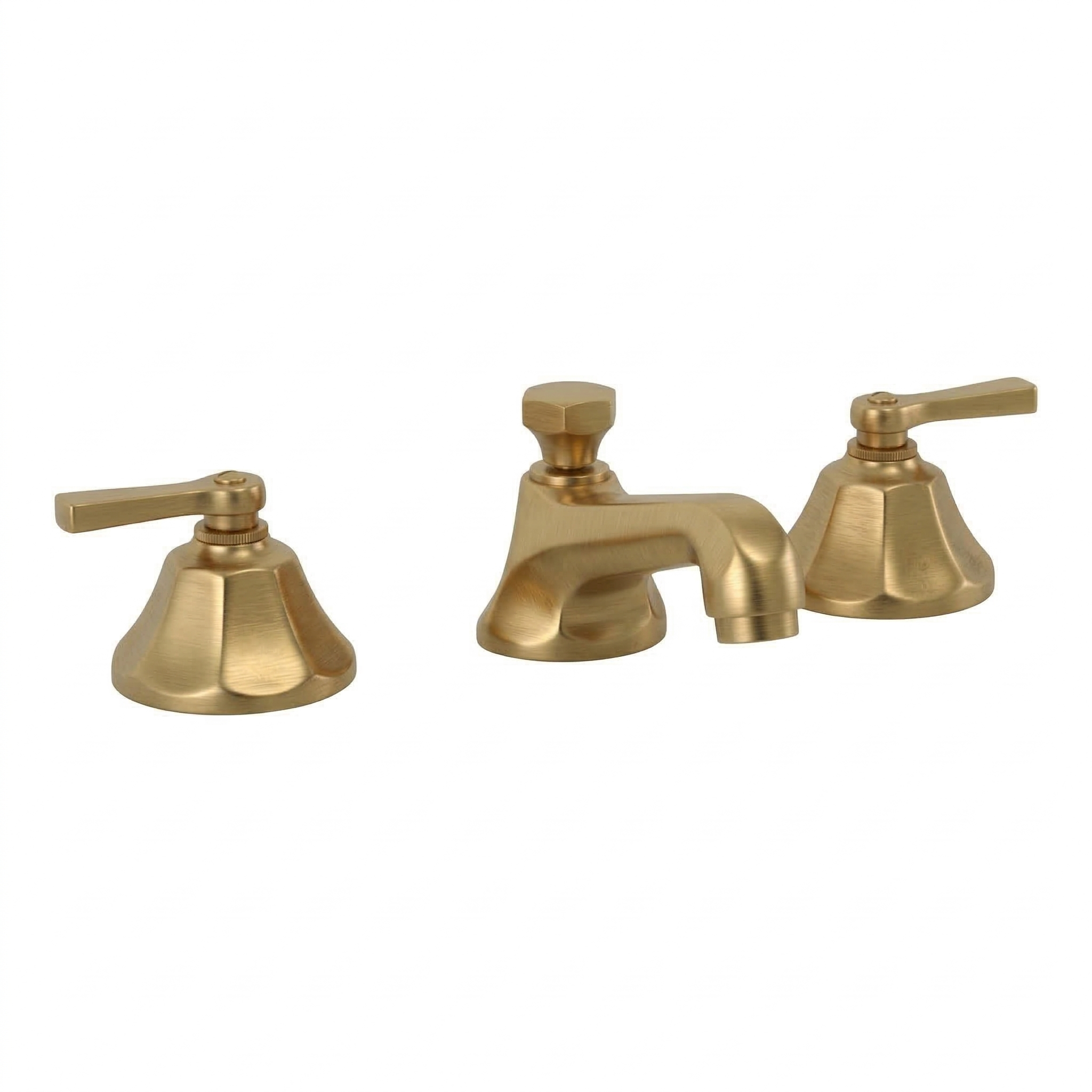 Mississippi Deck Mount Widespread Lavatory Faucet P0805 | Strom Living Satin Brass - Bathroom Faucets