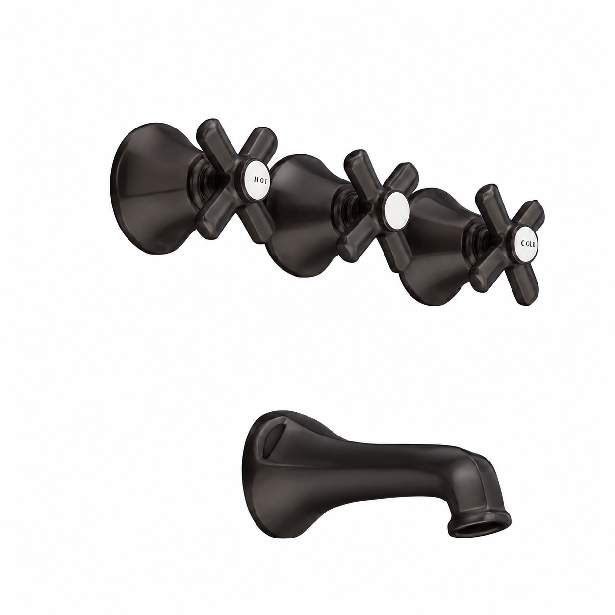 Mississippi In-Wall Tub Filler Deco Lever Handles P0807 | Strom Living Satin Black - Showers
