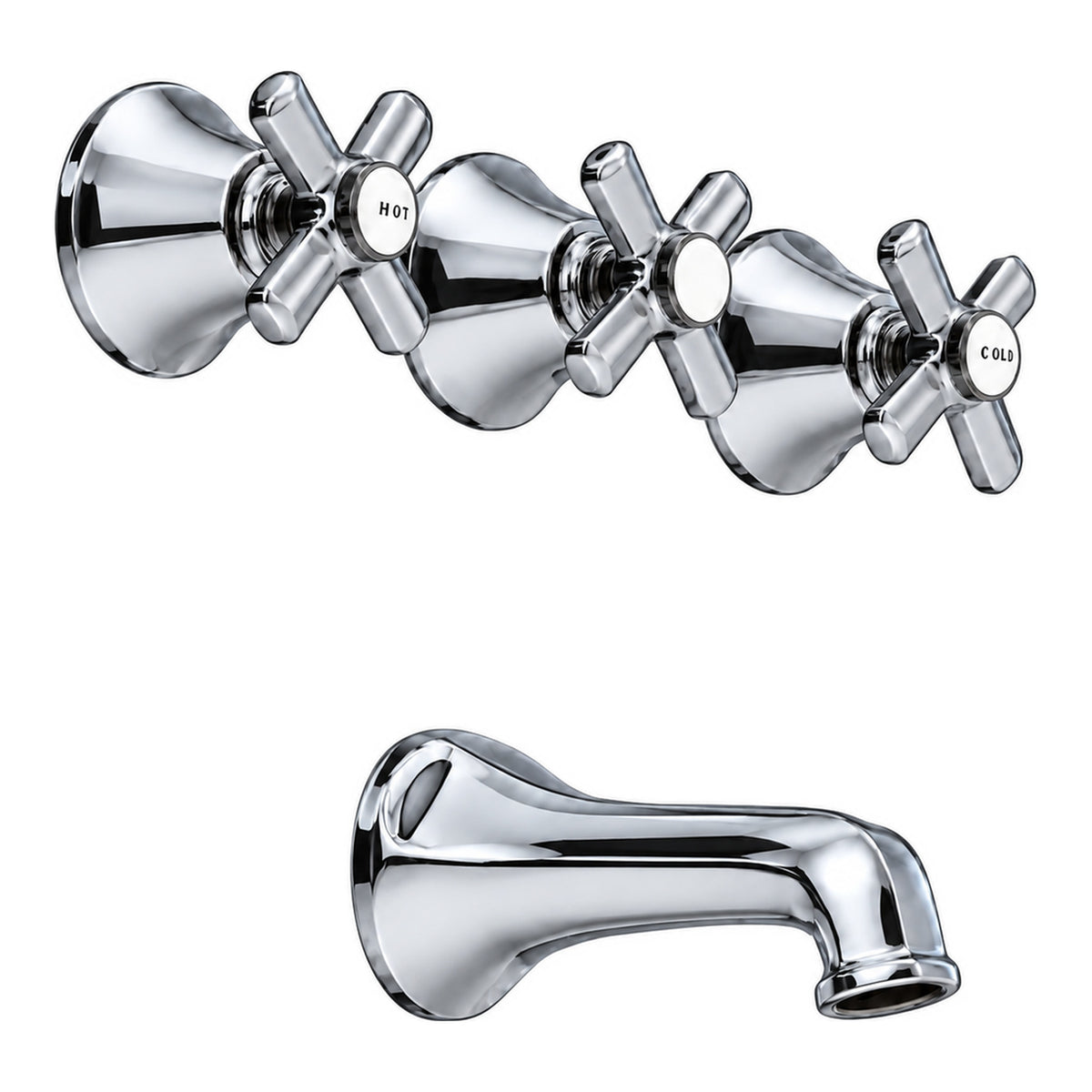 Mississippi In-Wall Tub Filler Deco Lever Handles P0807 in Chrome