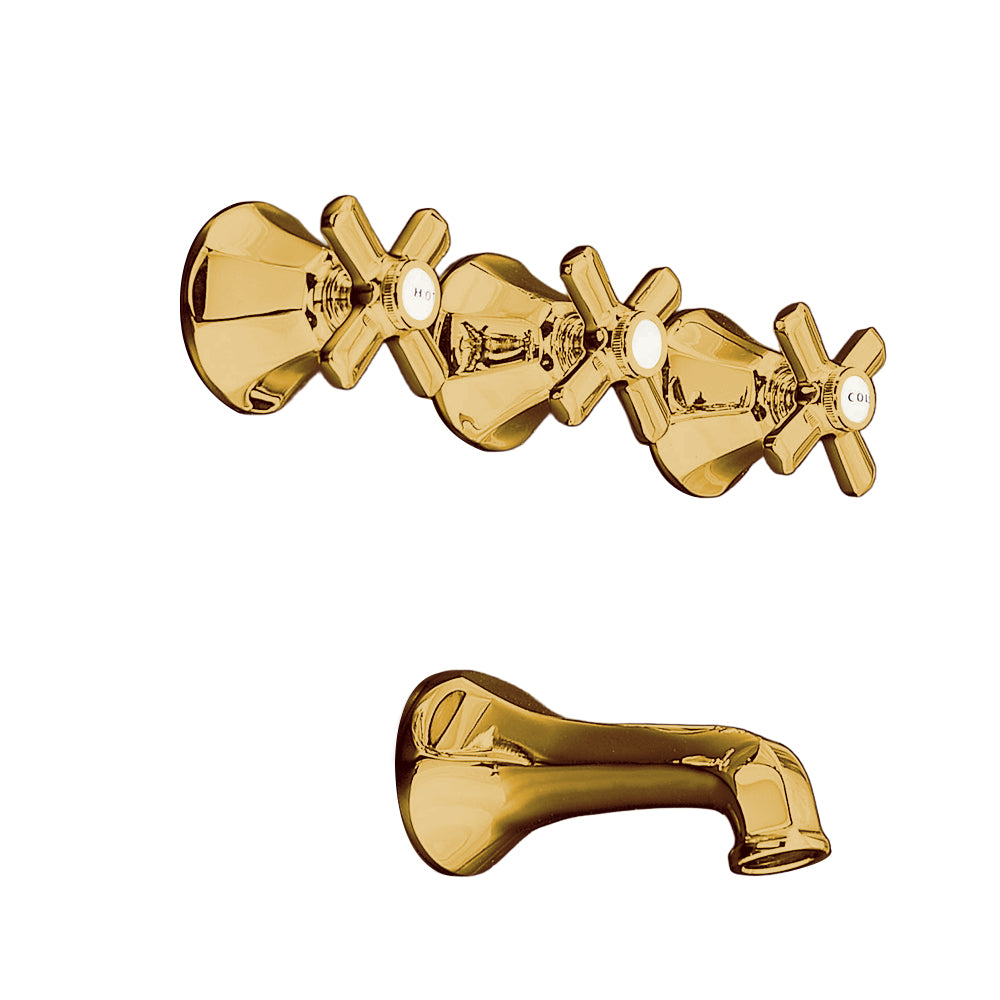 Mississippi In-Wall Shower Set With Deco Lever Handles, Escutcheons, and Spout P0807 P0807 | Strom Living