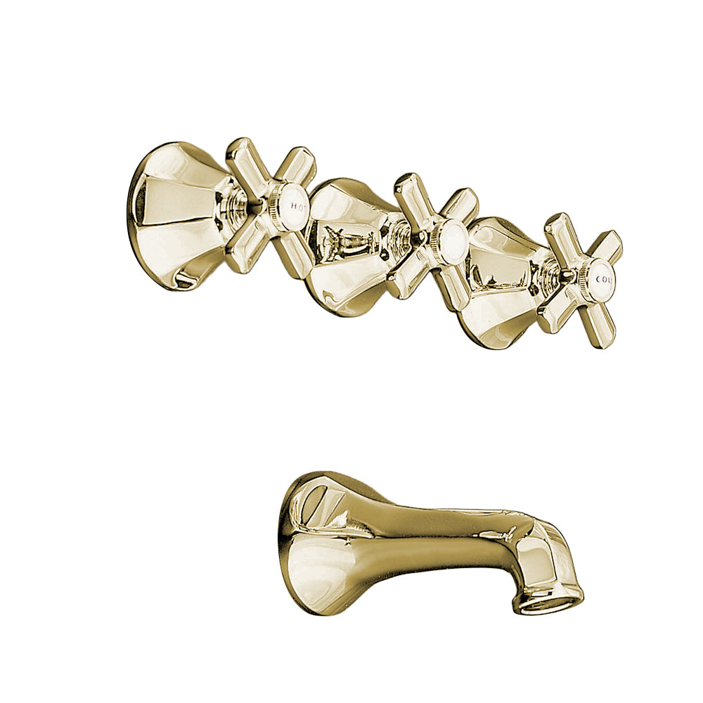 Mississippi In-Wall Shower Set With Deco Lever Handles, Escutcheons, and Spout P0807 P0807 | Strom Living