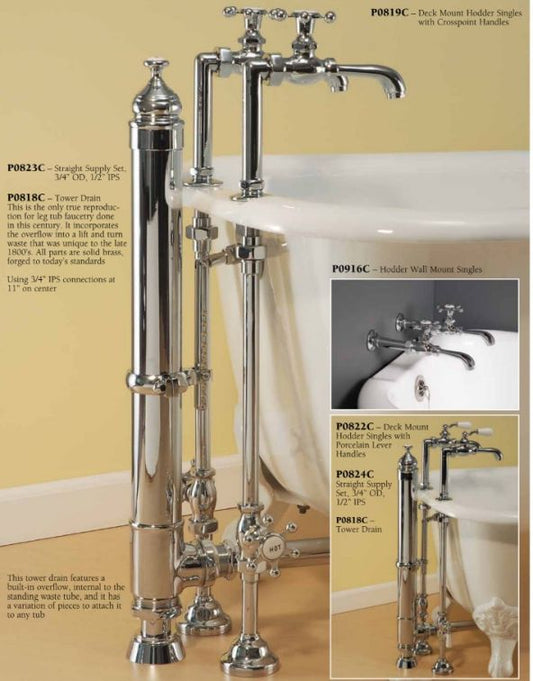 Strom Living 26.5" Tower Drain with Waste Tube and Drain Strainer/IPS Connections