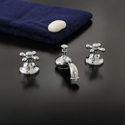 Strom Living Sacramento Widespread Lavatory Faucet Set with Cross Handles and Pop-up Drain