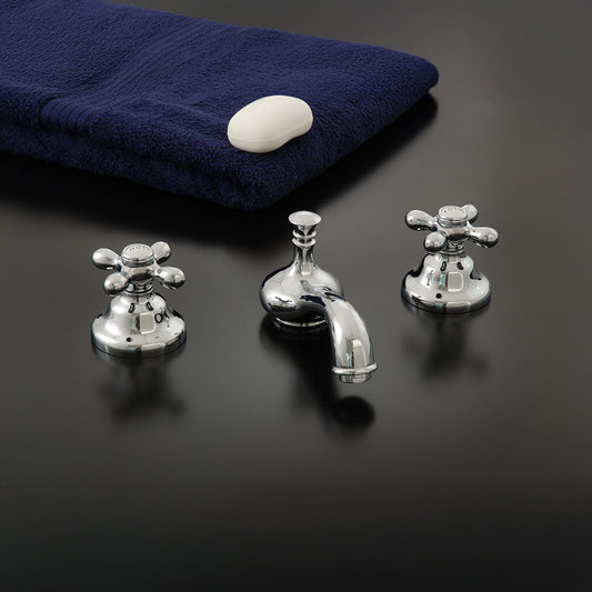 Strom Living Sacramento Widespread Lavatory Faucet Set with Cross Handles and Pop-up Drain
