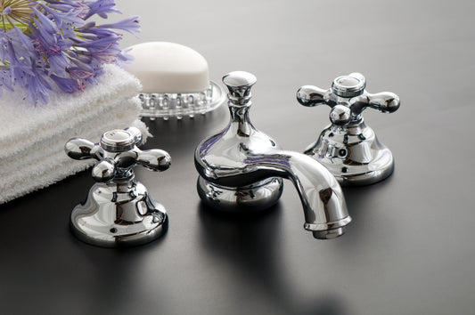 Strom Living Sacramento Widespread Lavatory Faucet Set with Cross Handles and Pop-up Drain