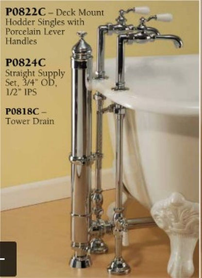 Strom Living Deck Mount Supplies with Porcelain Lever Handles