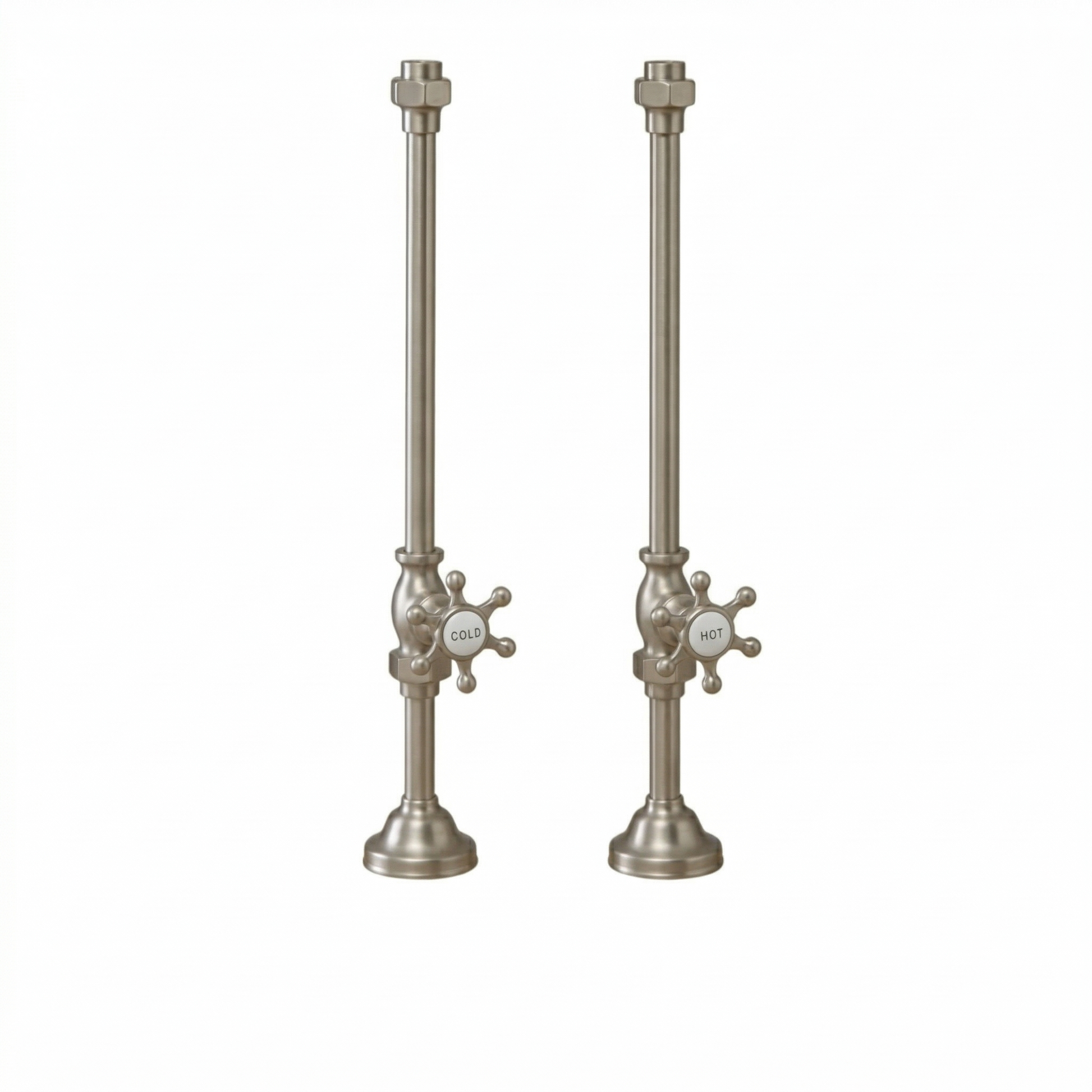 Strom Living Deck Mount Supplies with 6 Spoke Handles Matte Nickel - Bathtub Components