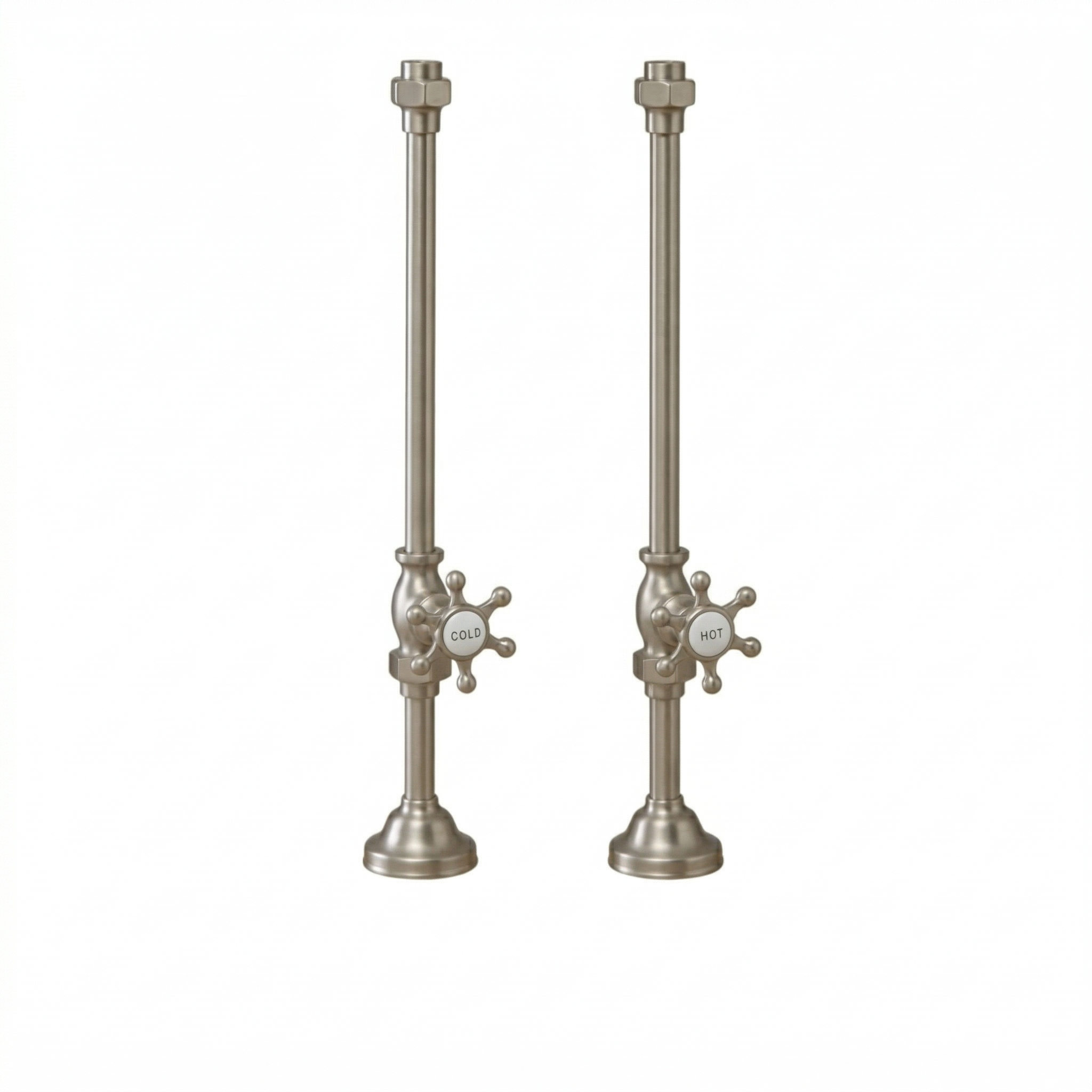 Strom Living Deck Mount Supplies with 6 Spoke Handles Matte Nickel - Bathtub Components