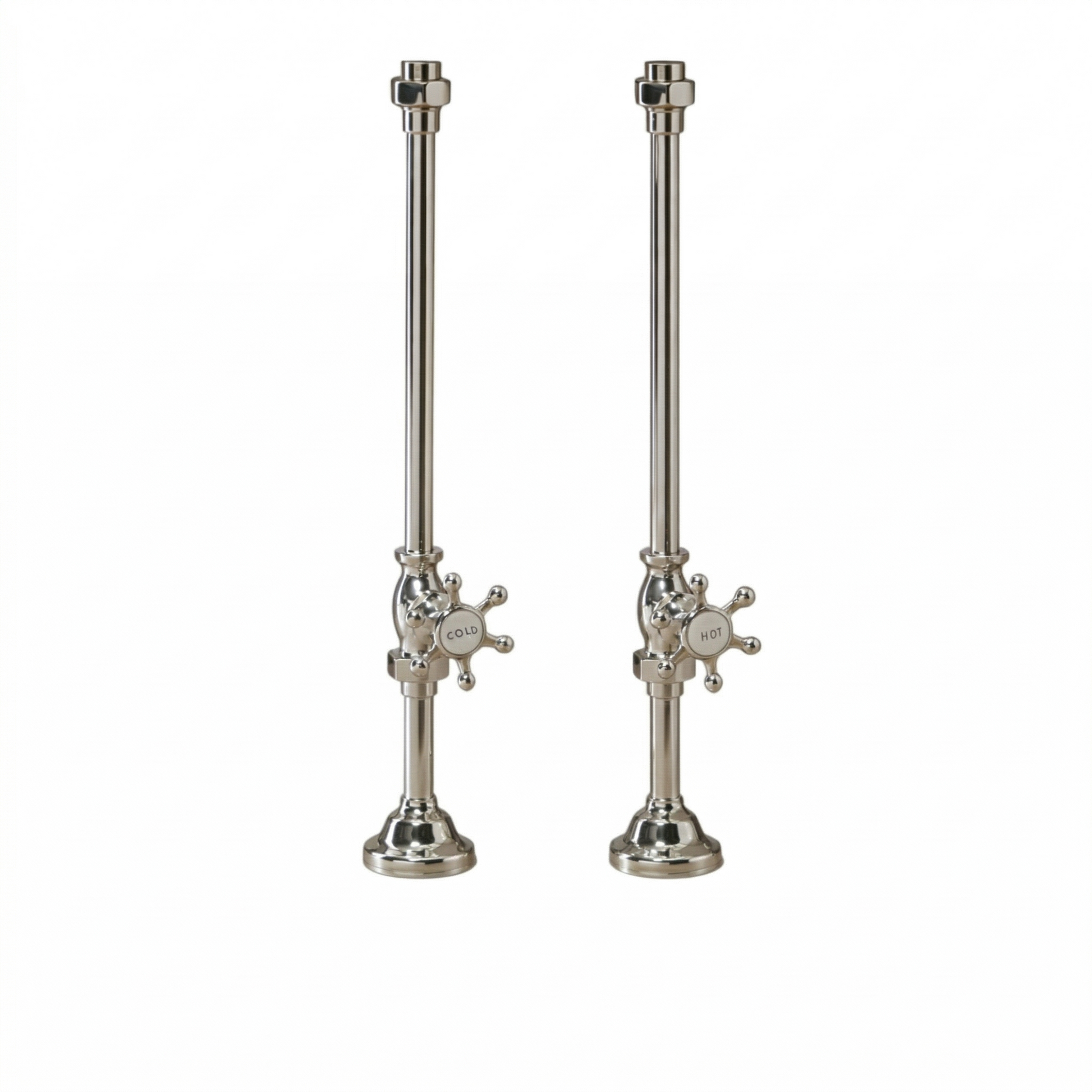 Strom Living Deck Mount Supplies with 6 Spoke Handles Polished Nickel - Bathtub Components