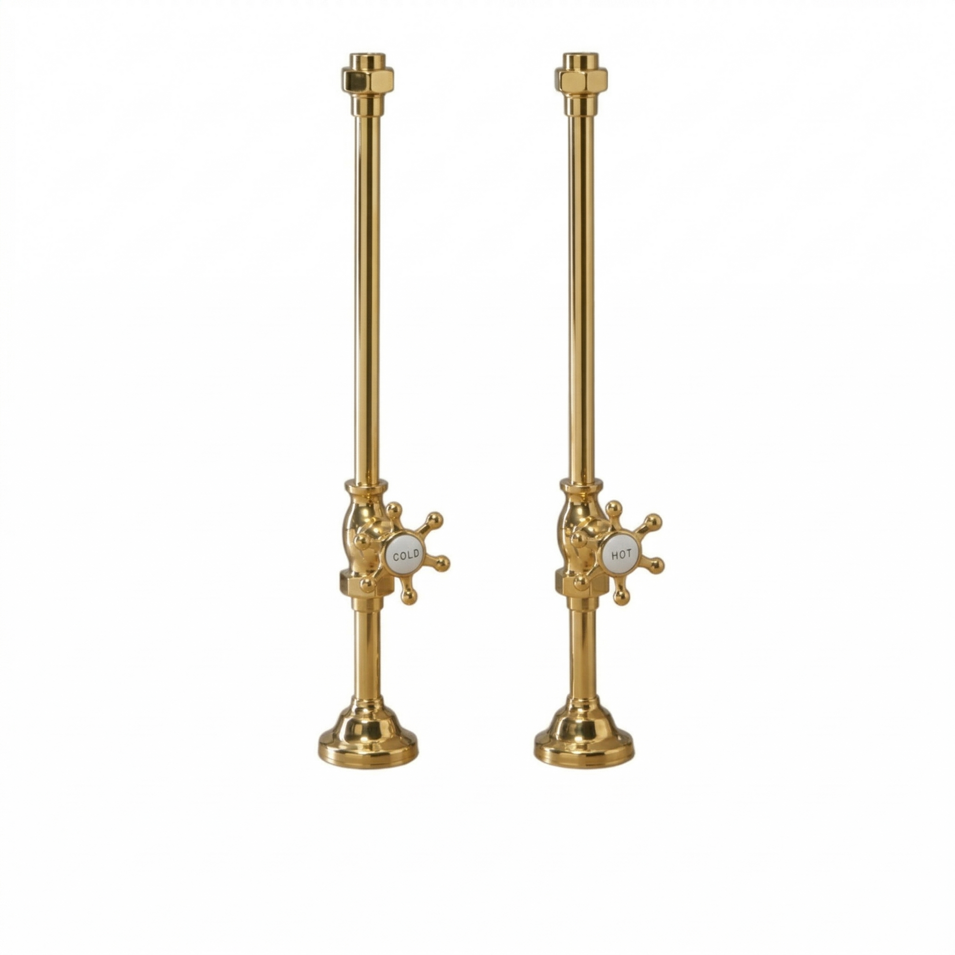 Strom Living Deck Mount Supplies with 6 Spoke Handles Polished Brass - Bathtub Components