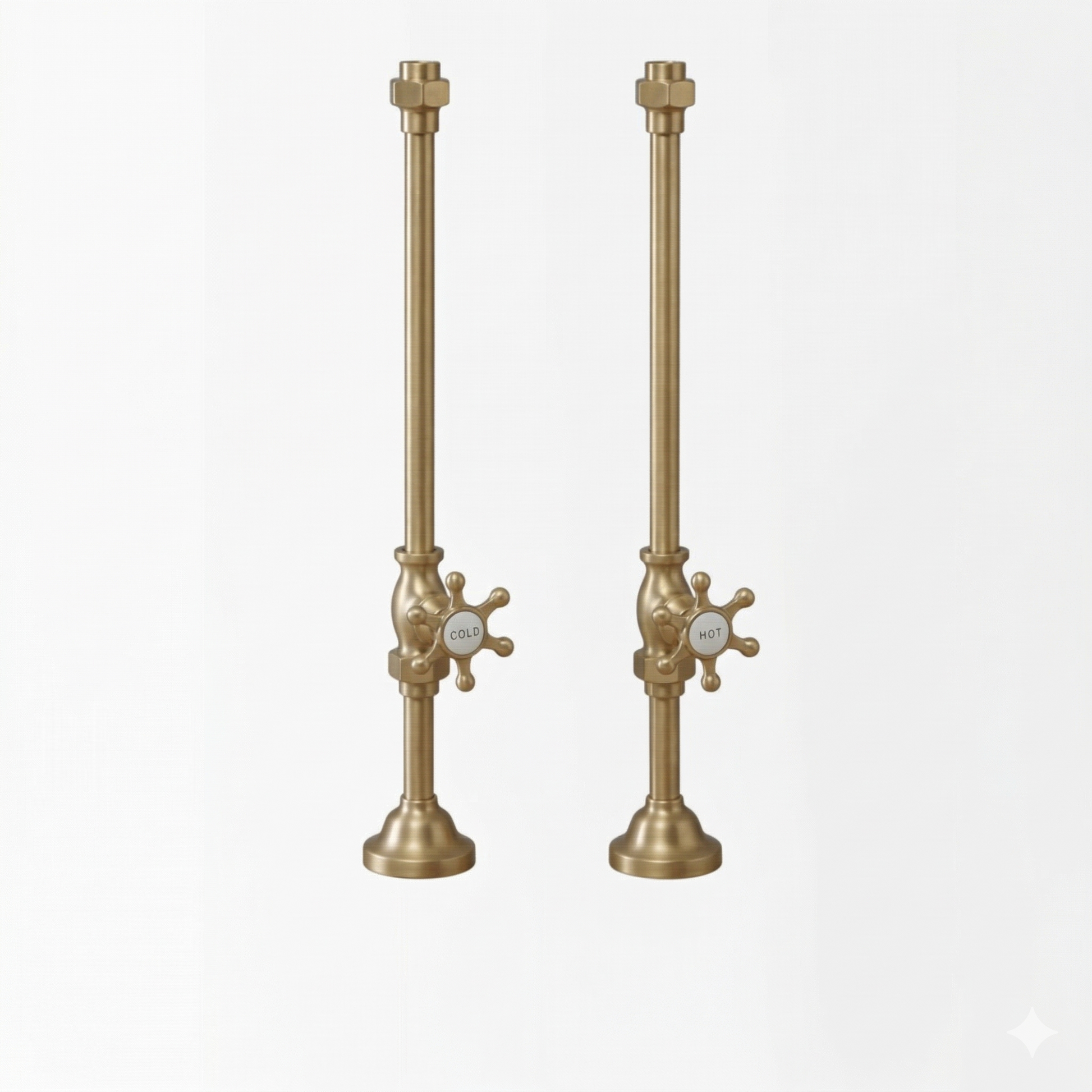 Strom Living Deck Mount Supplies with 6 Spoke Handles Raw Brass - Bathtub Components