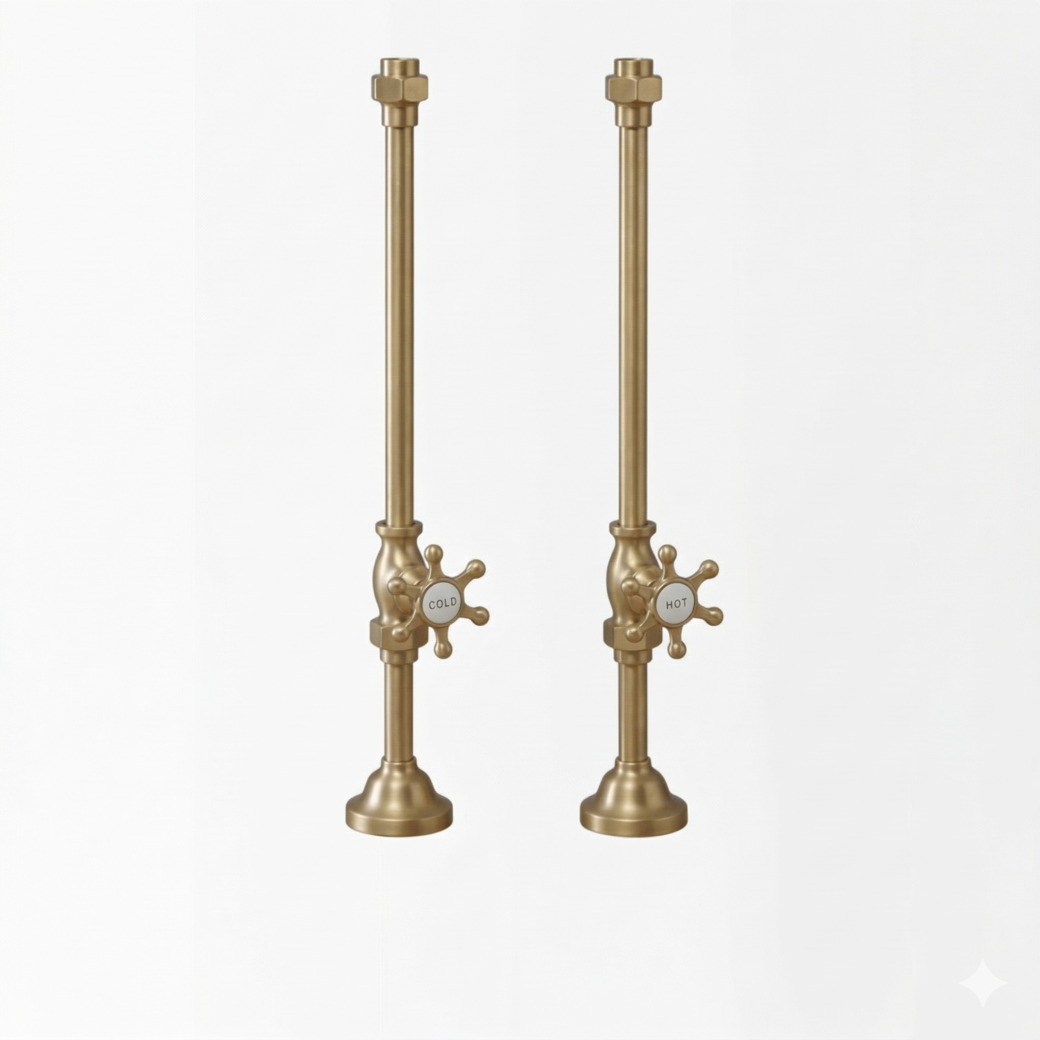 Strom Living Deck Mount Supplies with 6 Spoke Handles Raw Brass - Bathtub Components
