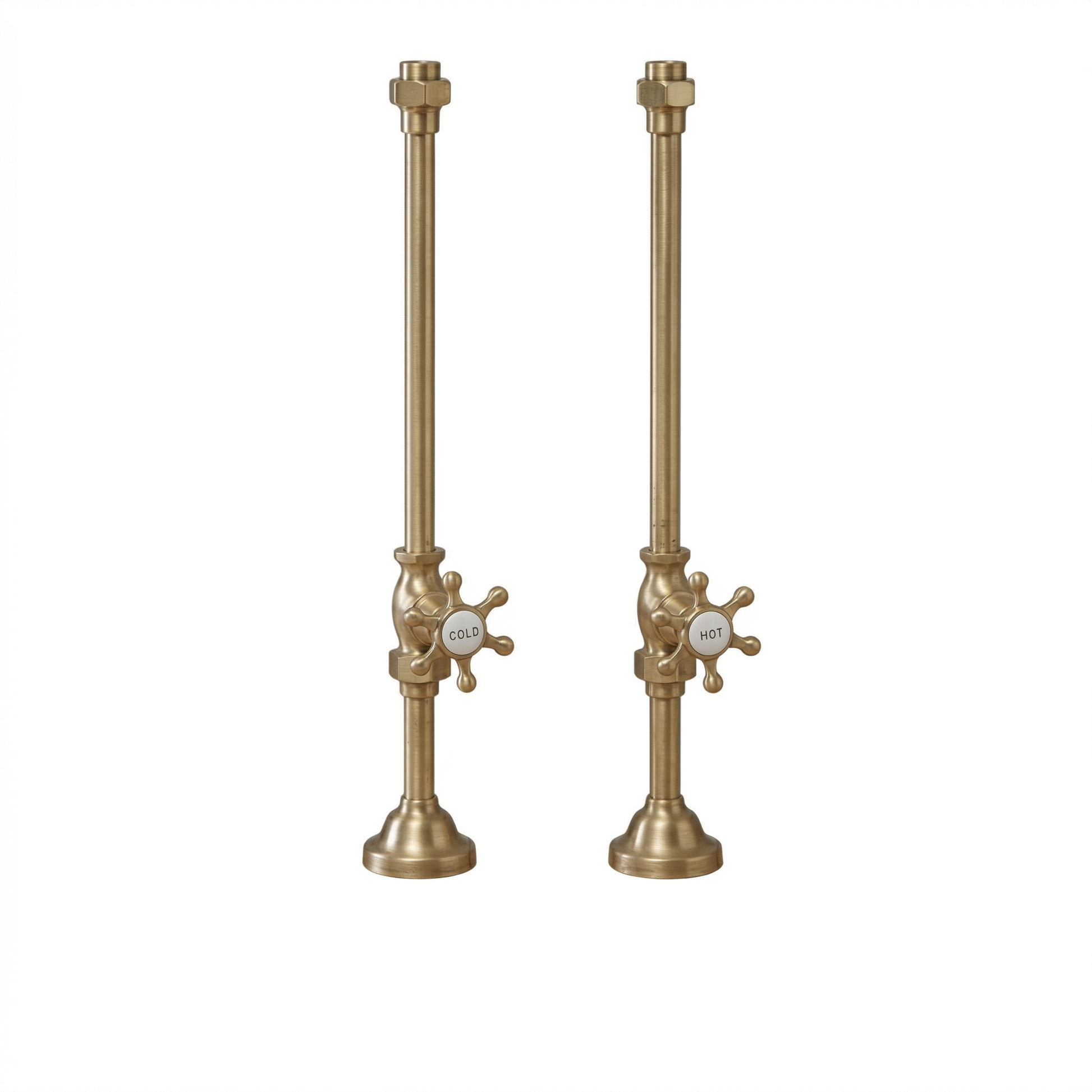 Strom Living Deck Mount Supplies with 6 Spoke Handles Satin Brass - Bathtub Components