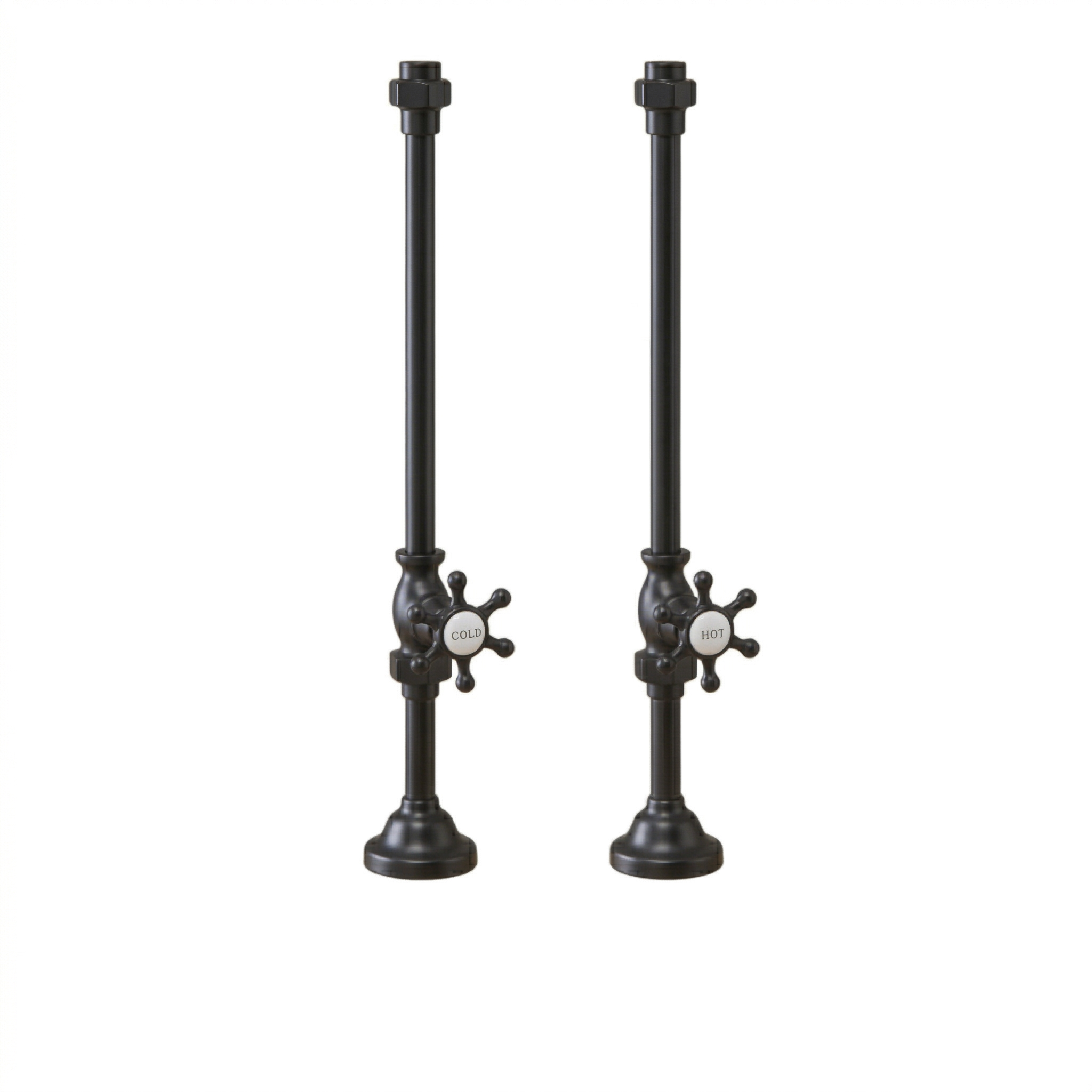 Strom Living Deck Mount Supplies with 6 Spoke Handles Oil Rubbed Bronze - Bathtub Components