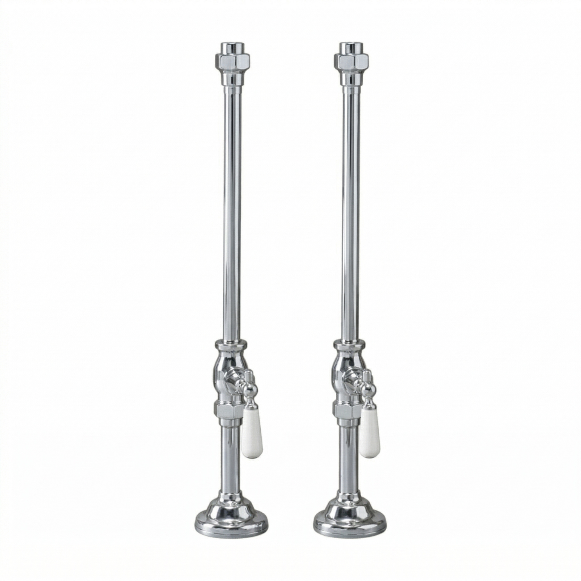 Strom Living Deck Mount Supplies with Porcelain Lever Handles Chrome - Bathtub Components