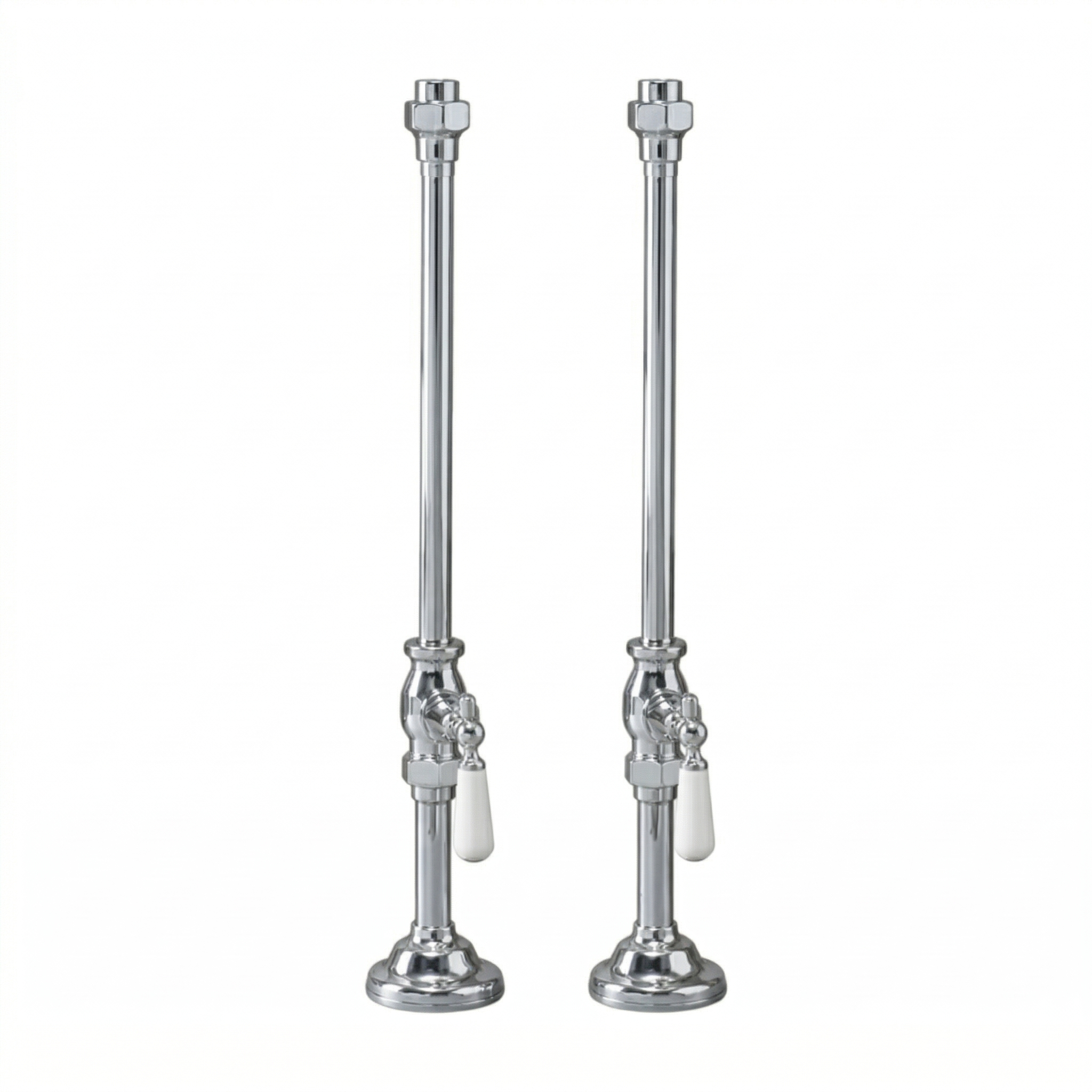 Strom Living Deck Mount Supplies with Porcelain Lever Handles Chrome - Bathtub Components