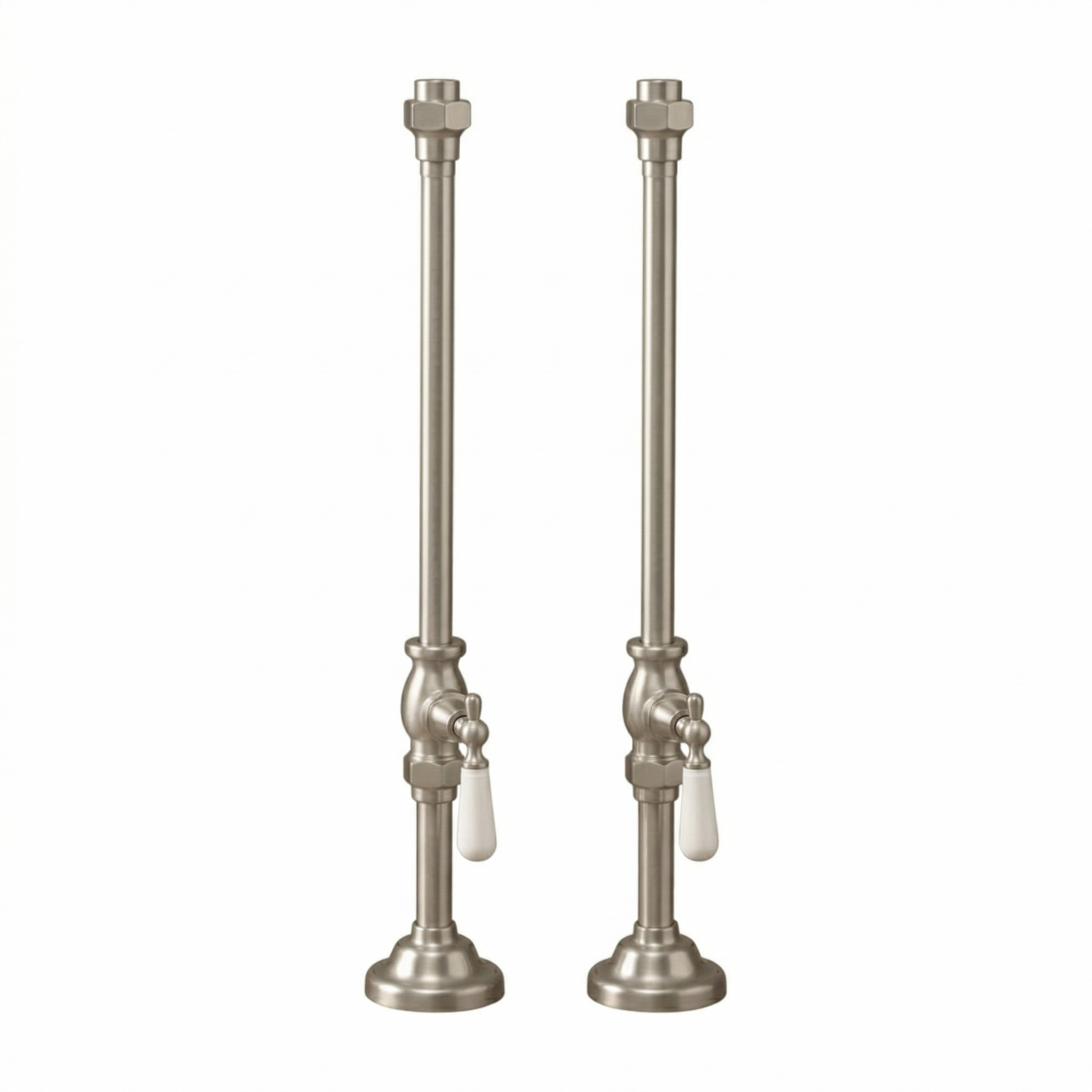 Strom Living Deck Mount Supplies with Porcelain Lever Handles Matte Nickel - Bathtub Components