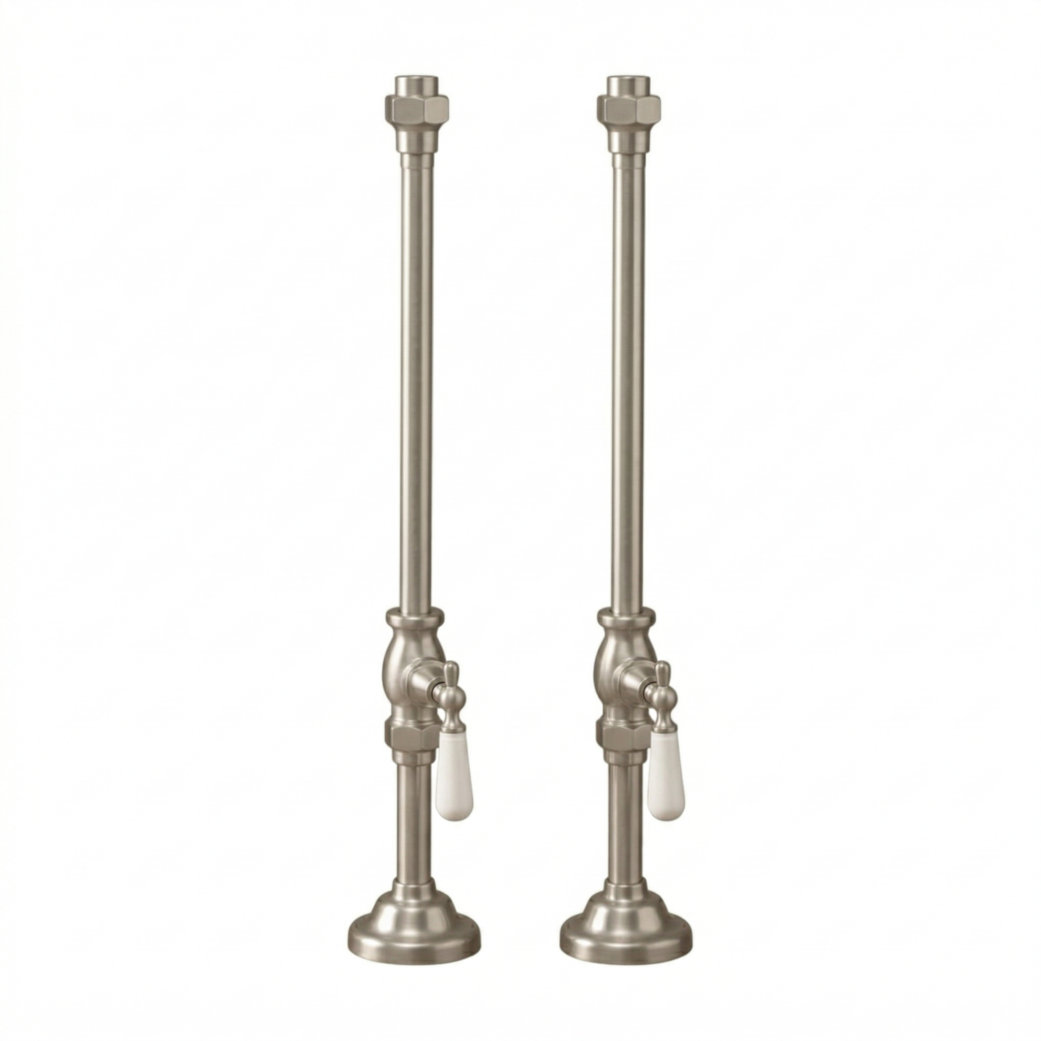 Strom Living Deck Mount Supplies with Porcelain Lever Handles Matte Nickel - Bathtub Components