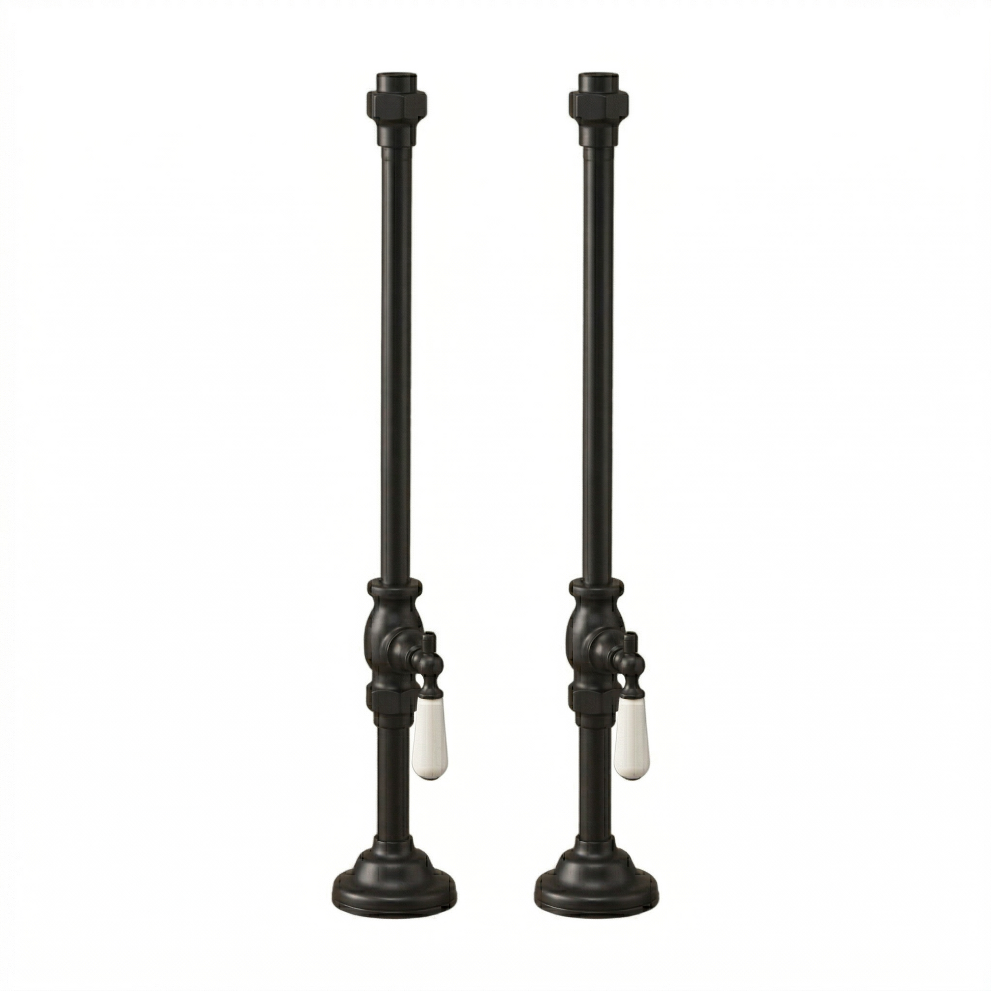 Strom Living Deck Mount Supplies with Porcelain Lever Handles Oil Rubbed Bronze - Bathtub Components