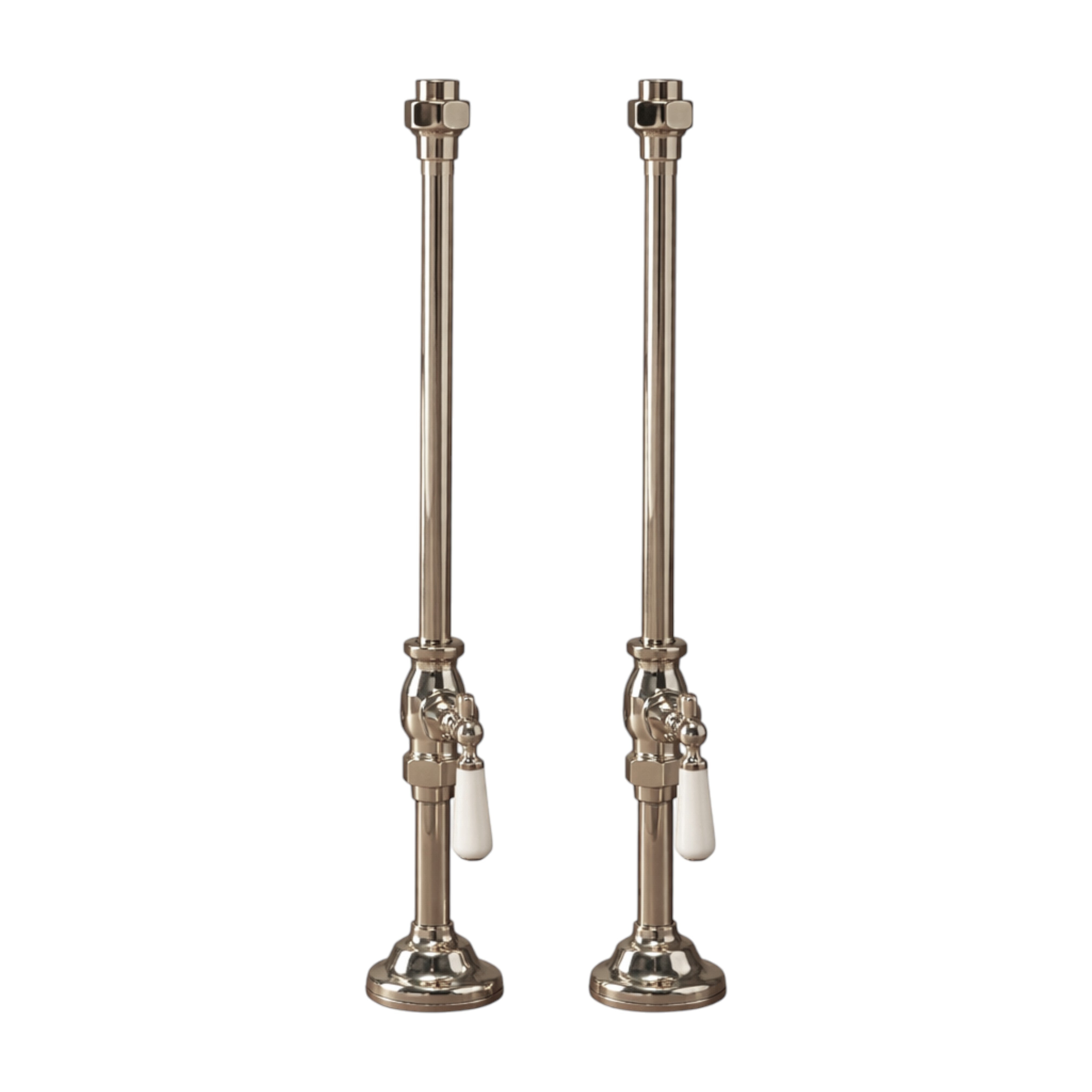 Strom Living Deck Mount Supplies with Porcelain Lever Handles