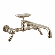 Columbia Wall Mount Kitchen Faucet w/ Soap Dish P0834 | Strom Living Polished Nickel - Kitchen Faucets