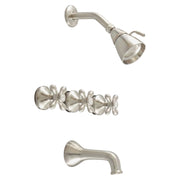 Sacramento In-Wall Shower Set With Cross Handle, 9" Centers, 2" Shower Nipple and Spout P0844 | Strom Living