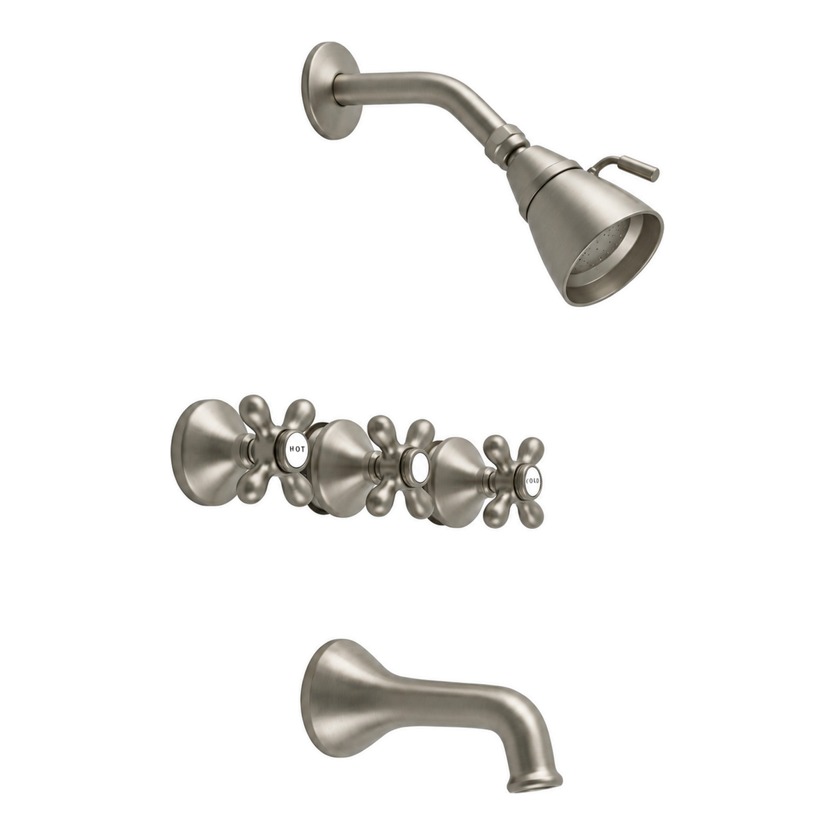 Sacramento In-Wall Tub & Shower Set P0844 in Matte Nickel