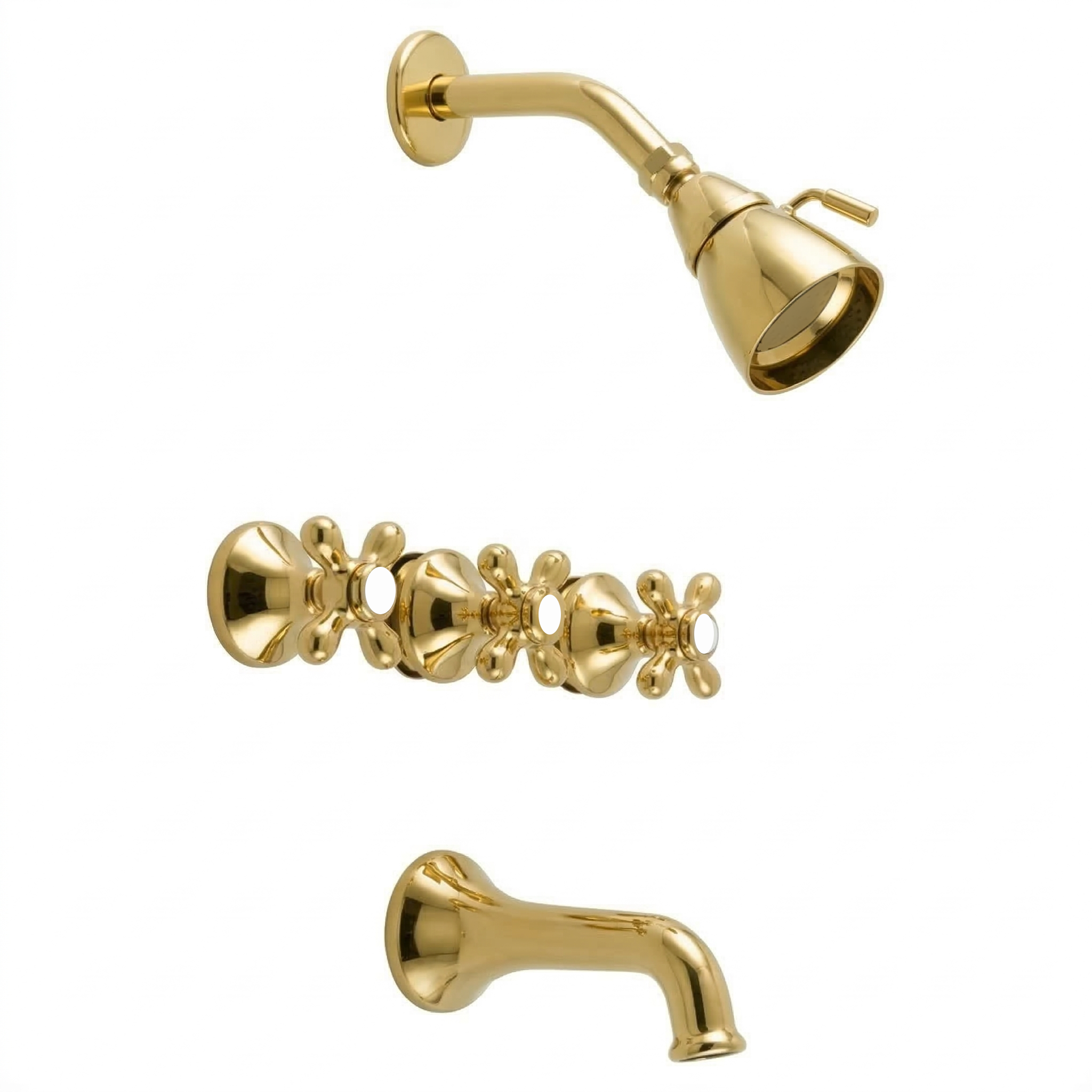 Sacramento In-Wall Tub & Shower Set P0844 | Strom Living Supercoat Brass - Showers