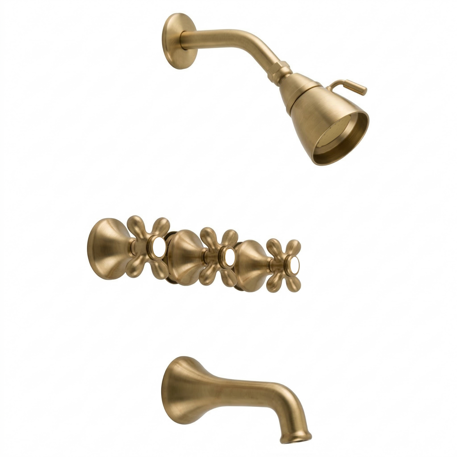 Sacramento In-Wall Tub & Shower Set P0844 | Strom Living Satin Brass - Showers