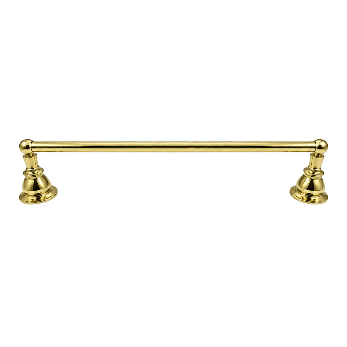 Rio Grande Traditional Wall Mount 18" Towel Bar, Solid Brass and Escutcheons P0861 in Supercoat Brass / Polished Brass