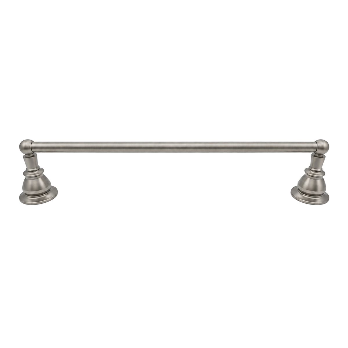 Rio Grande Traditional Wall Mount 18" Towel Bar, Solid Brass and Escutcheons P0861 in Matte Nickel