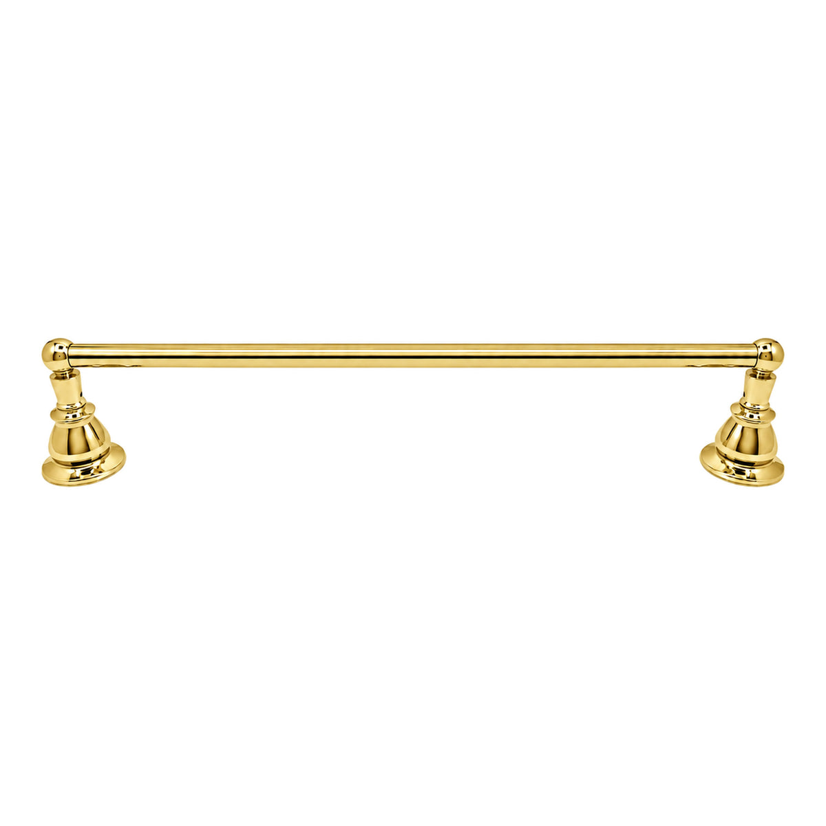 Rio Grande Traditional Wall Mount 18" Towel Bar, Solid Brass and Escutcheons P0861 in Supercoat Brass / Polished Brass