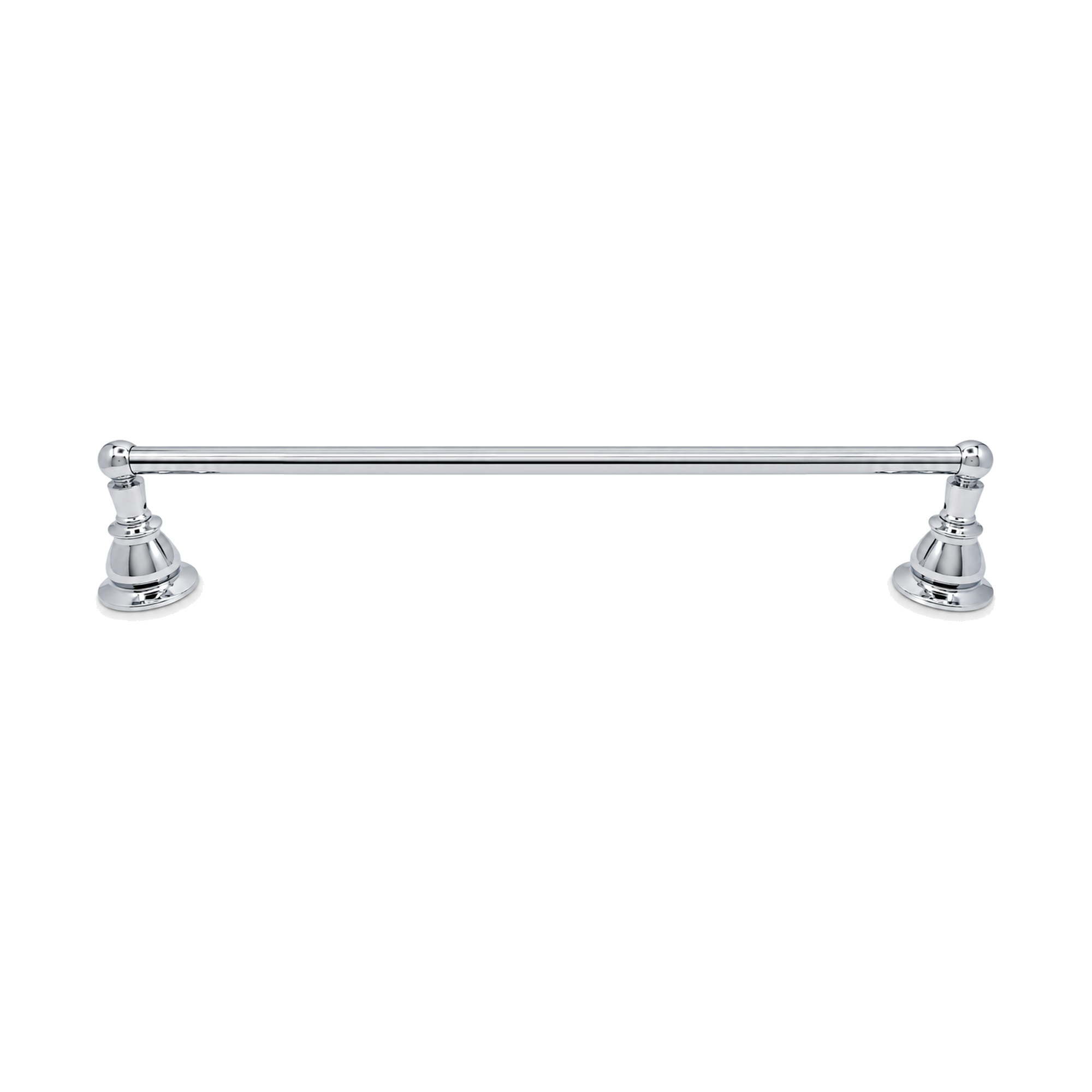 Rio Grande Traditional Wall Mount 18" Towel Bar, Solid Brass and Escutcheons P0861 | Strom Living Chrome 24" - Bathroom Accessories