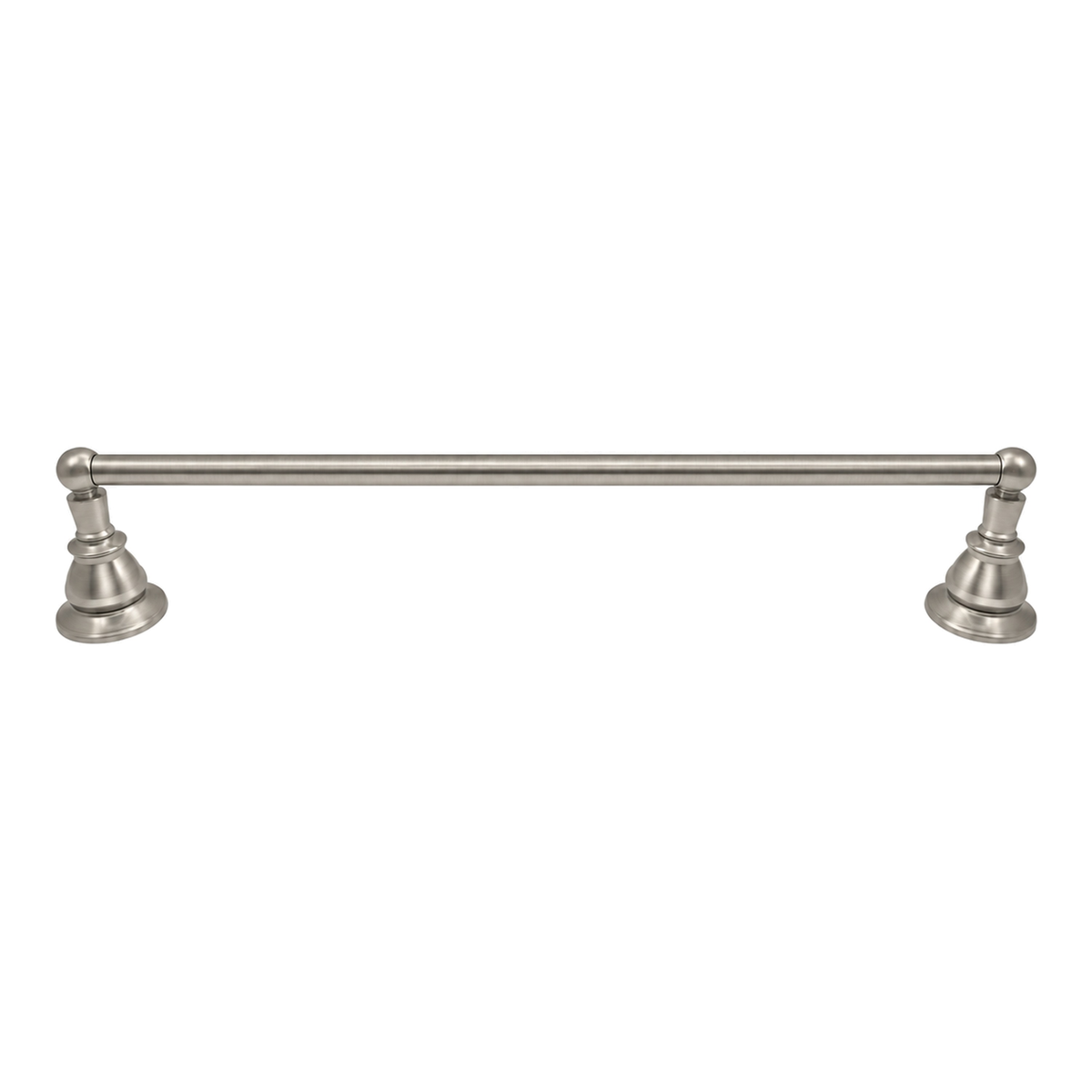 Rio Grande Traditional Wall Mount 18" Towel Bar, Solid Brass and Escutcheons P0861 in Matte Nickel