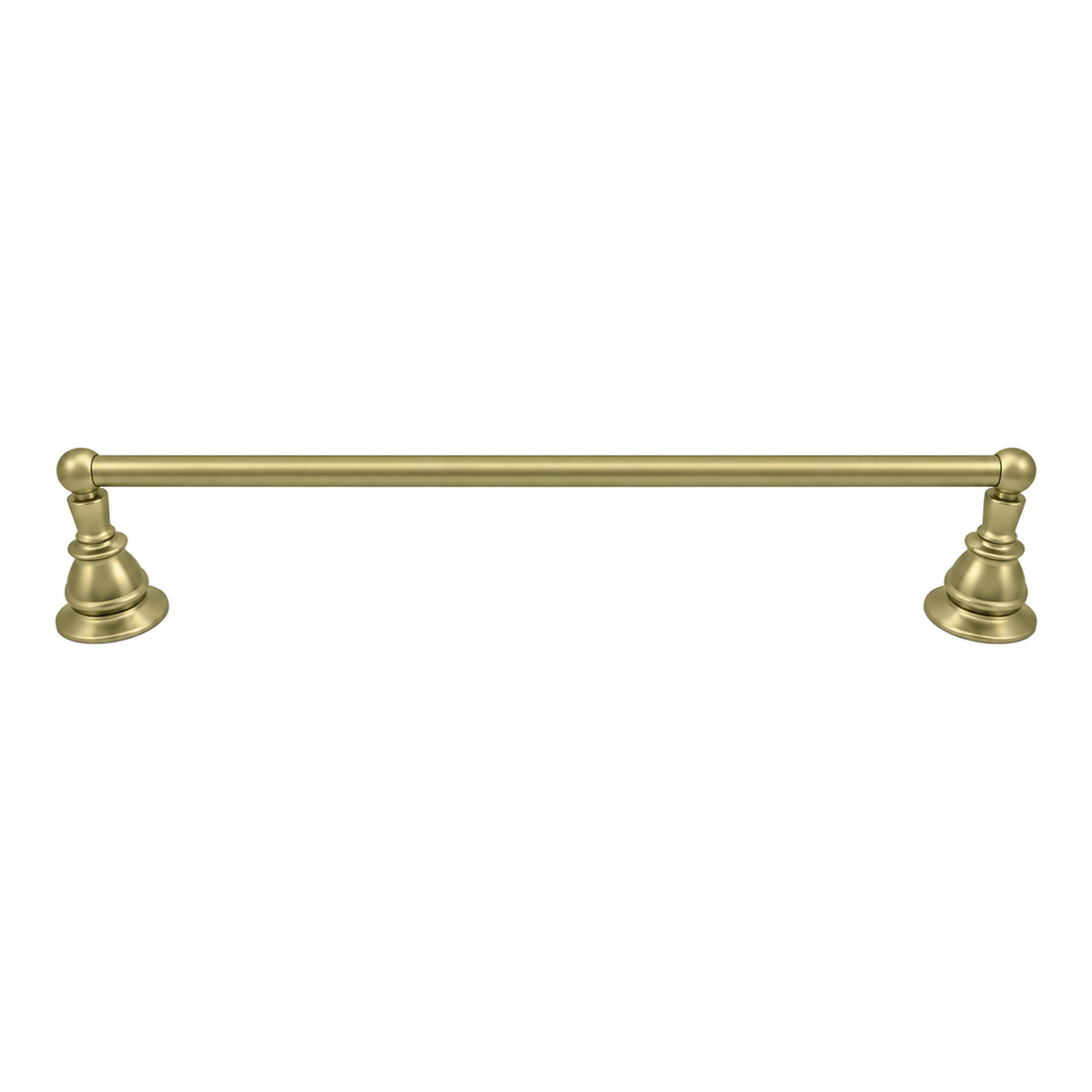 Rio Grande Traditional Wall Mount 18" Towel Bar, Solid Brass and Escutcheons P0861 in Raw Brass