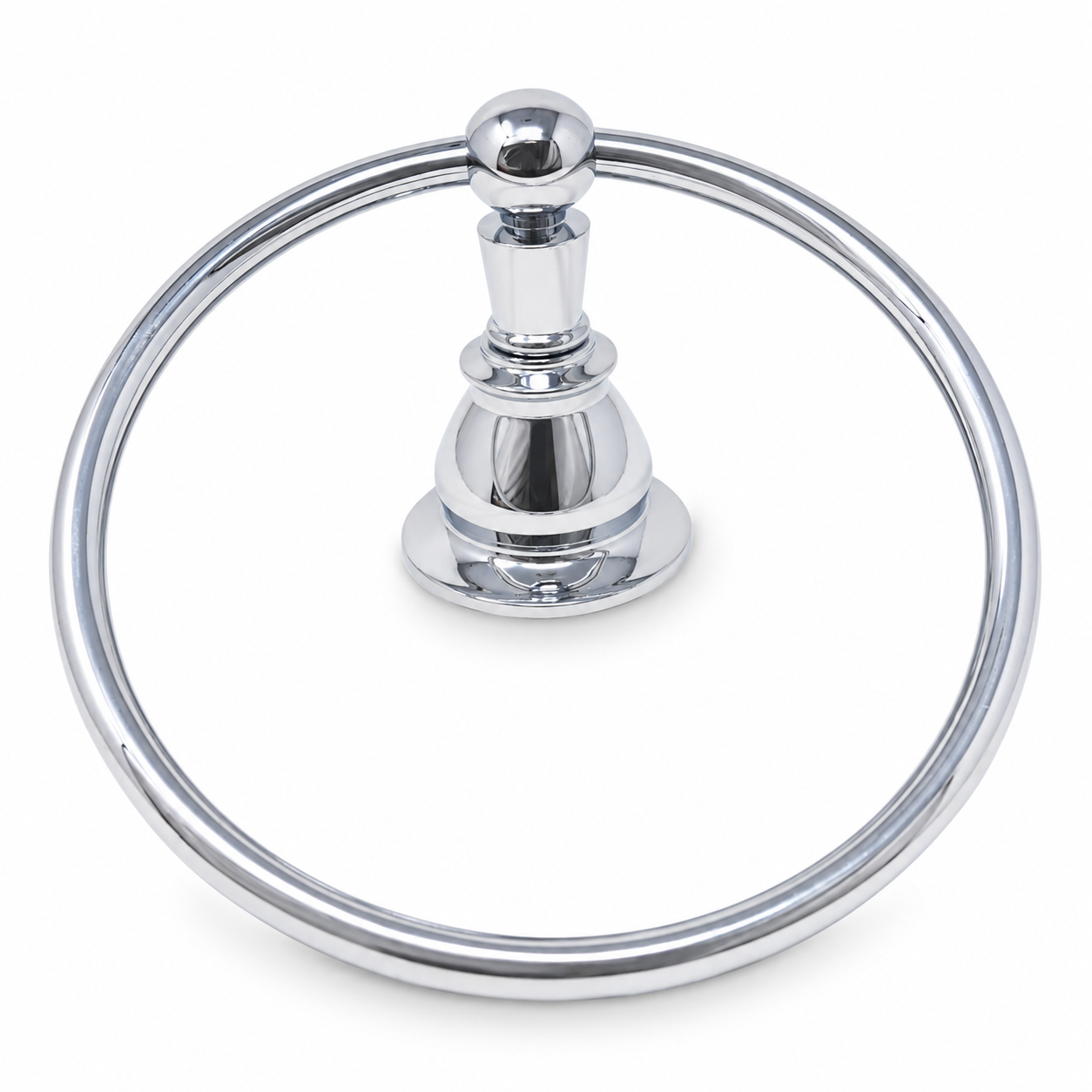 Rio Grande Traditional Wall Mount Towel Holder Ring, Solid Brass P0865 | Strom Living Chrome - Bathroom Accessories
