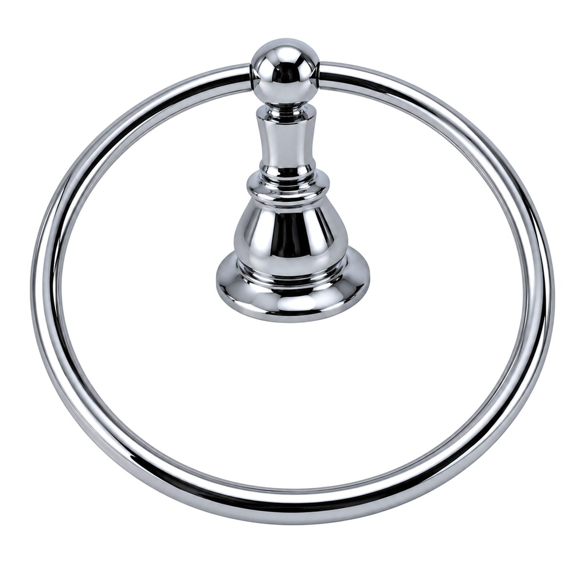 Rio Grande Traditional Wall Mount Towel Holder Ring, Solid Brass P0865 in Chrome