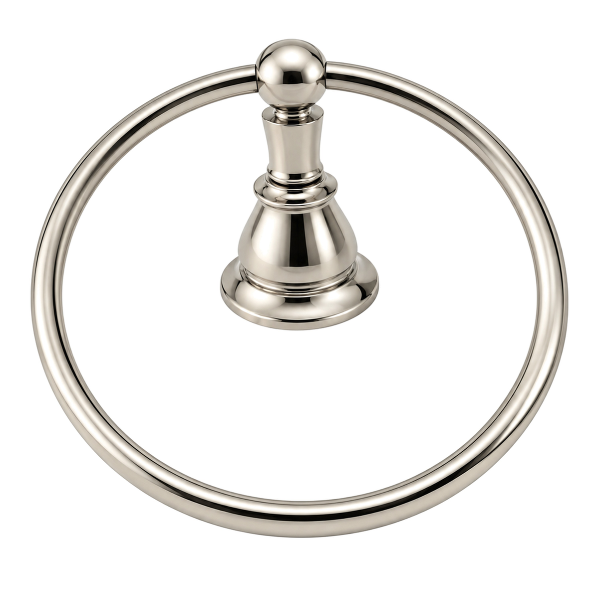 Rio Grande Traditional Wall Mount Towel Holder Ring, Solid Brass P0865 in Polished Nickel