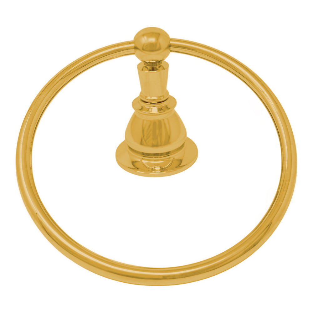 Rio Grande Traditional Wall Mount Towel Holder Ring, Solid Brass P0865 | Strom Living Polished Brass - Bathroom Accessories