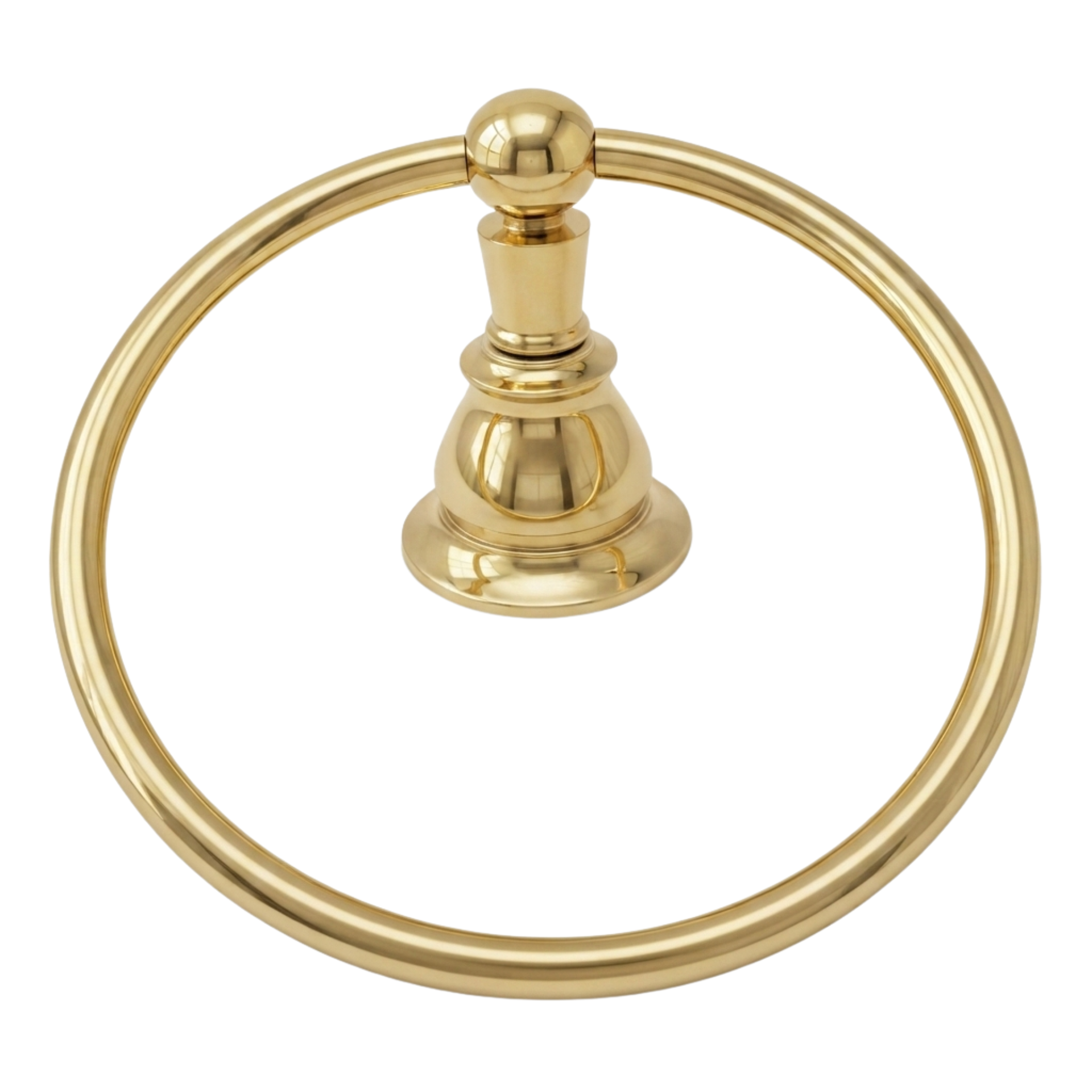Rio Grande Traditional Wall Mount Towel Holder Ring, Solid Brass P0865 | Strom Living Polished Brass - Bathroom Accessories