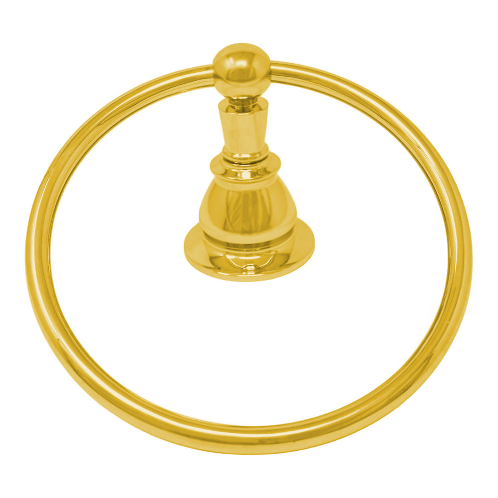 Rio Grande Traditional Wall Mount Towel Holder Ring, Solid Brass P0865 | Strom Living Satin Brass - Bathroom Accessories