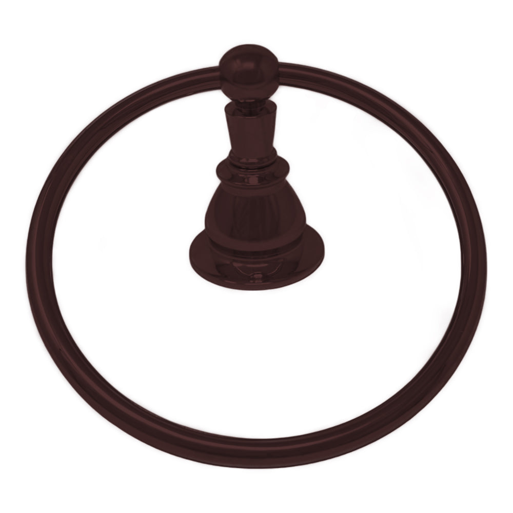 Rio Grande Traditional Wall Mount Towel Holder Ring, Solid Brass P0865 | Strom Living Satin Black - Bathroom Accessories