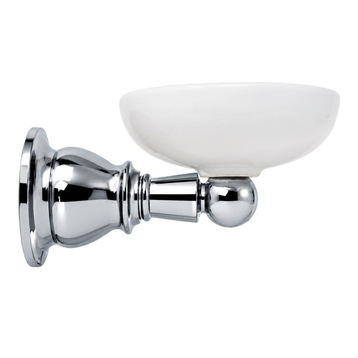 Rio Grande Traditional Style Wall Mount Soap Dish, Solid Brass and Escutcheon P0867 in Chrome