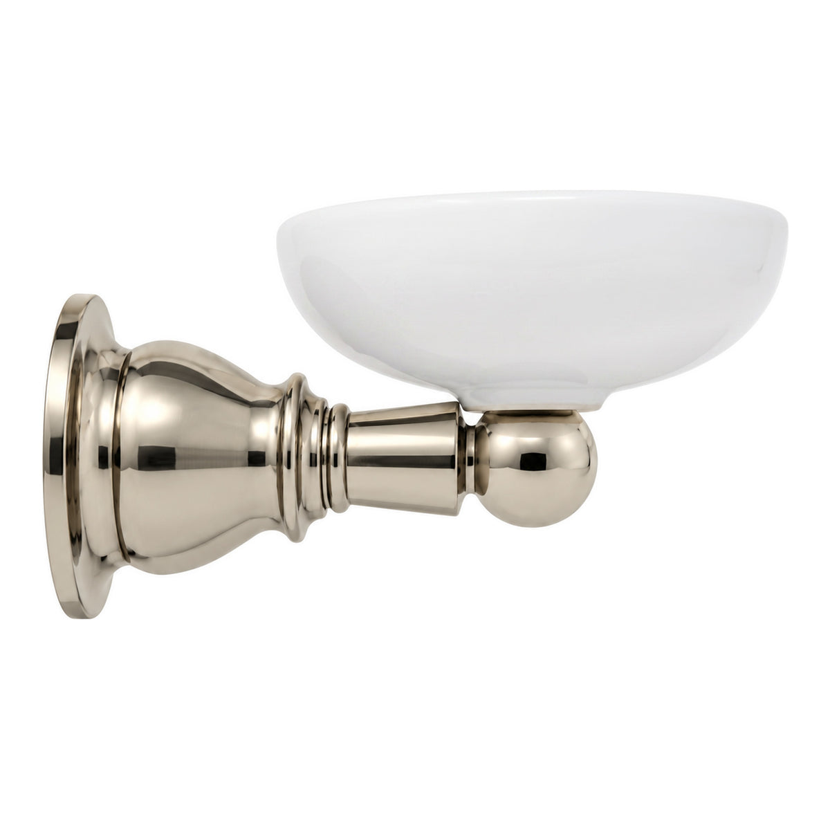 Rio Grande Traditional Style Wall Mount Soap Dish, Solid Brass and Escutcheon P0867 in Polished Nickel