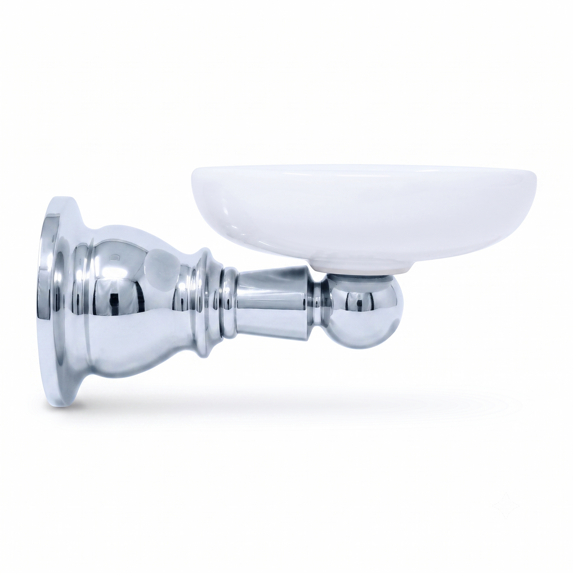 Rio Grande Traditional Wall Mount Porcelain Toothbrush and Glass Holder, Solid Brass P0868 | Strom Living Chrome - Bathroom Accessories