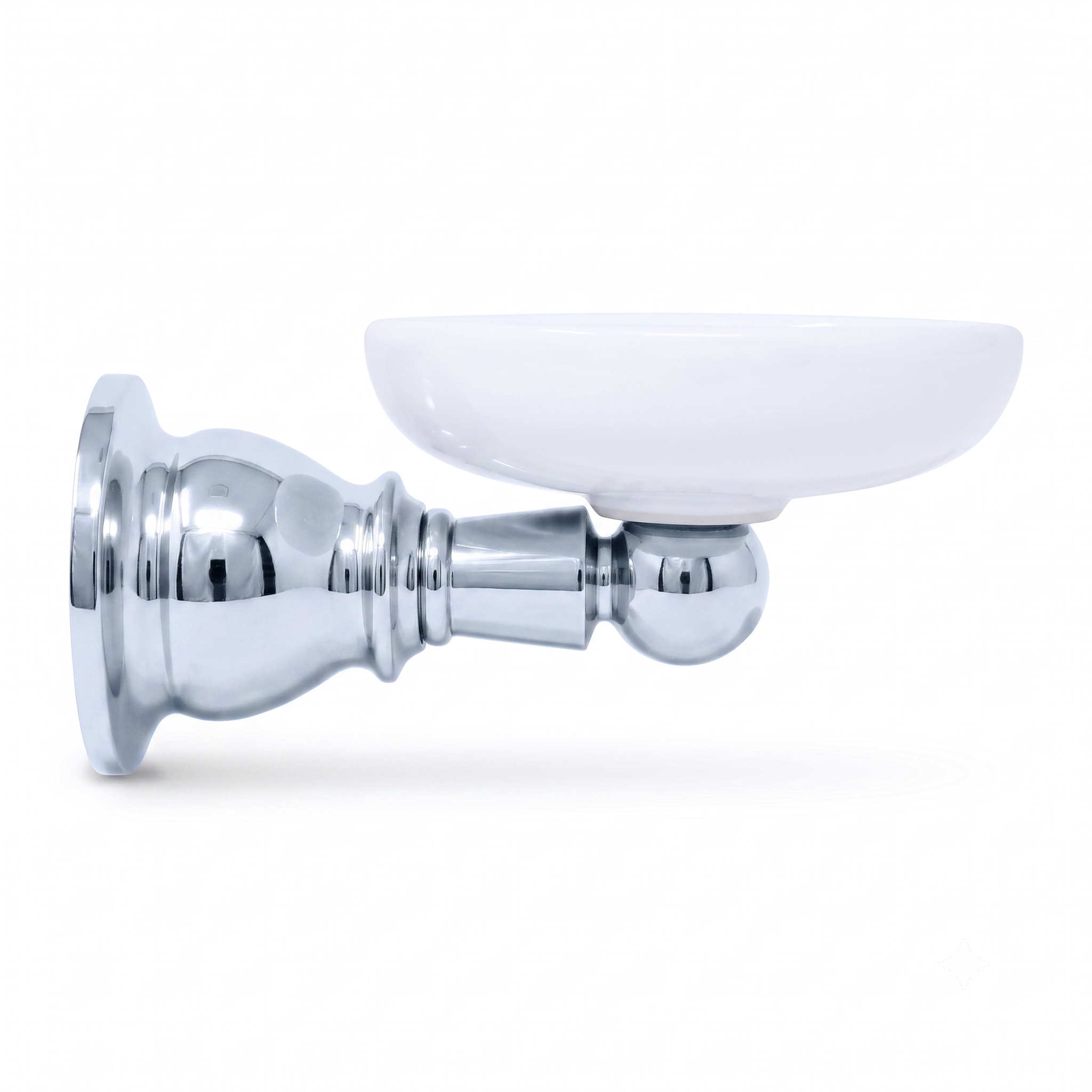 Rio Grande Traditional Wall Mount Porcelain Toothbrush and Glass Holder, Solid Brass P0868 | Strom Living Chrome - Bathroom Accessories