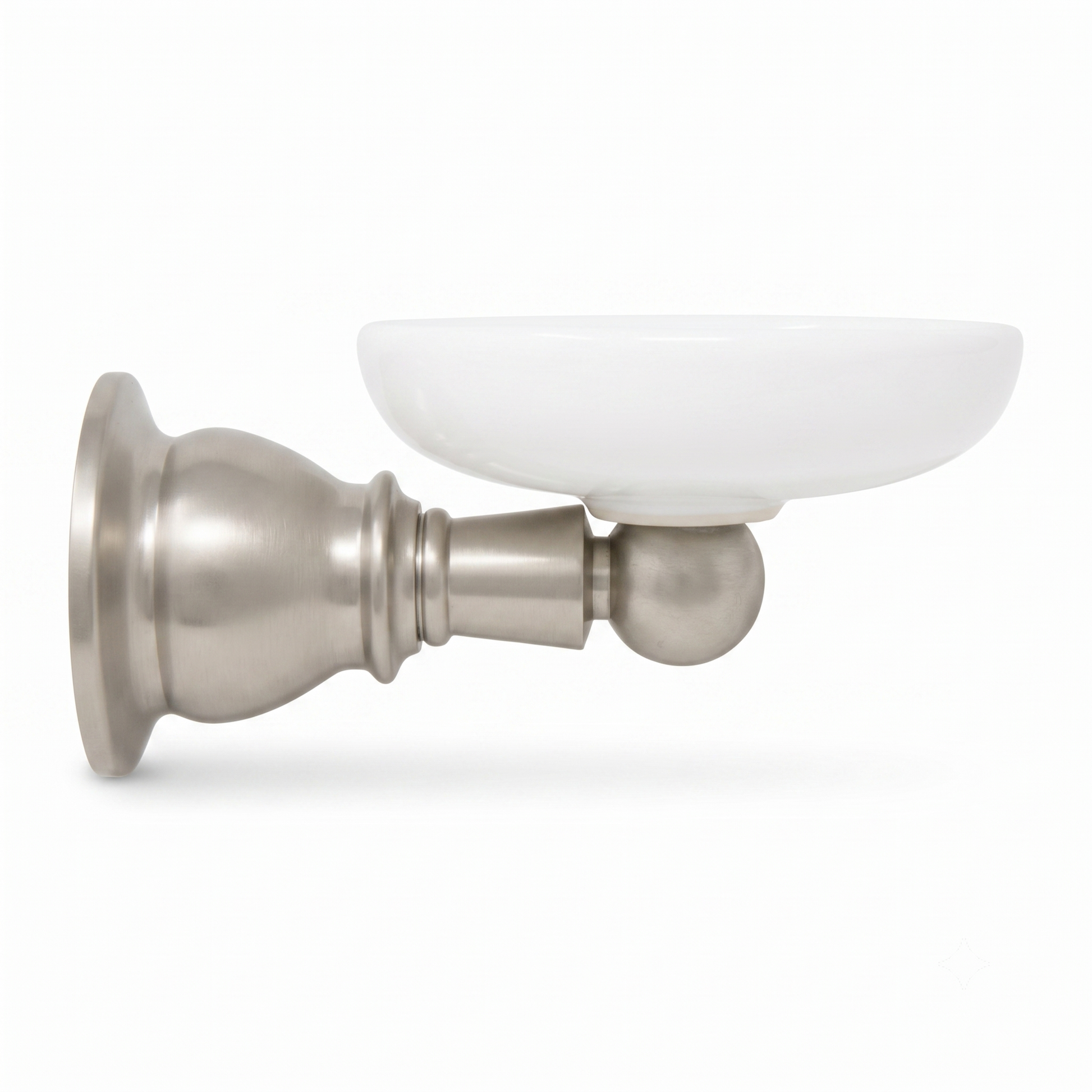 Rio Grande Traditional Wall Mount Porcelain Toothbrush and Glass Holder, Solid Brass P0868 | Strom Living Matte Nickel - Bathroom Accessories