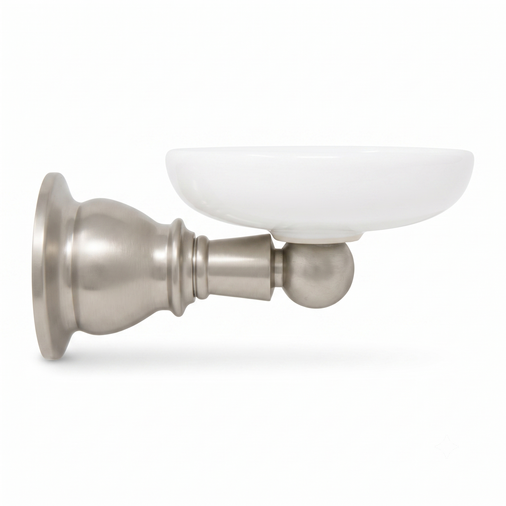 Rio Grande Traditional Wall Mount Porcelain Toothbrush and Glass Holder, Solid Brass P0868 | Strom Living Matte Nickel - Bathroom Accessories